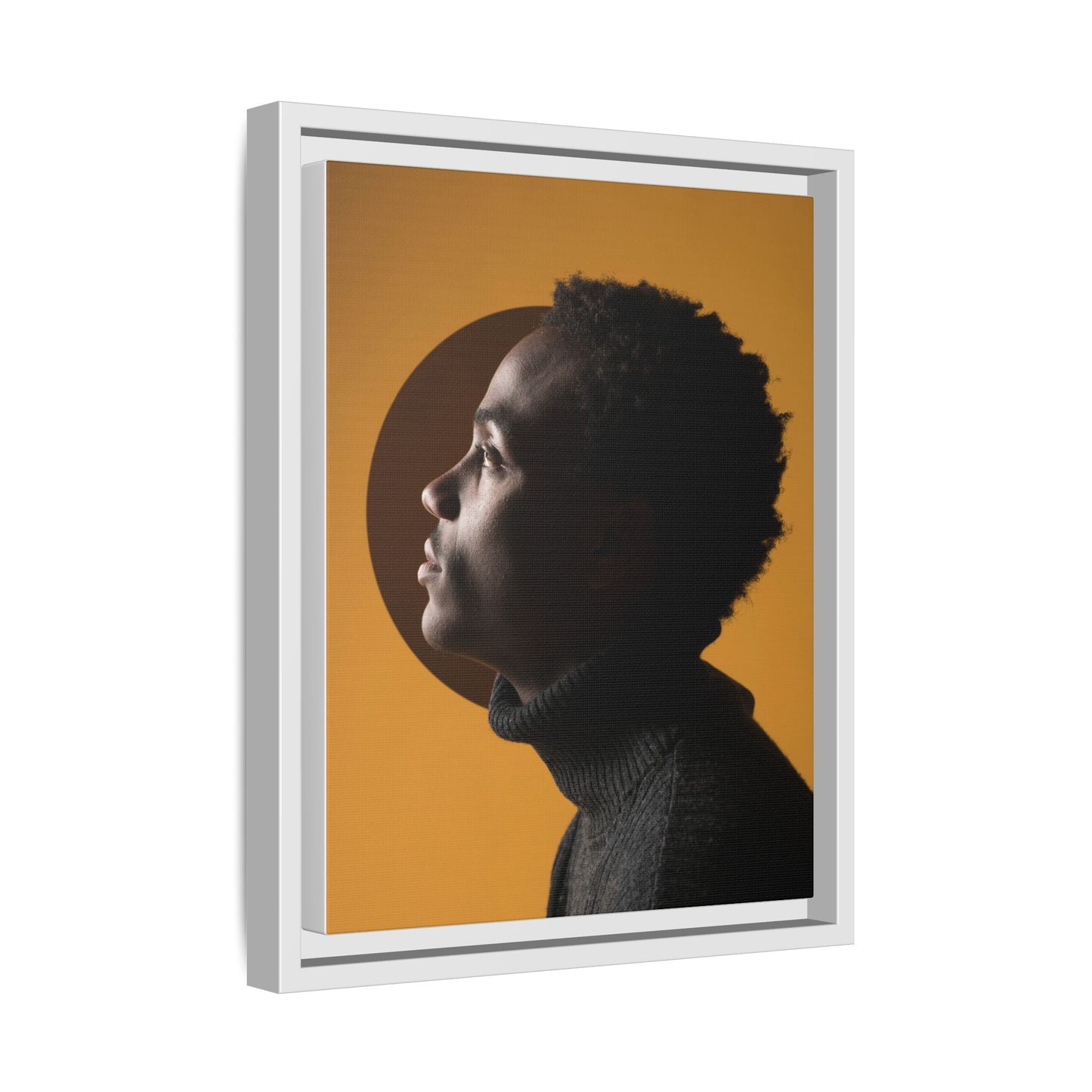 Framed Canvas Print — Profile of Young Man