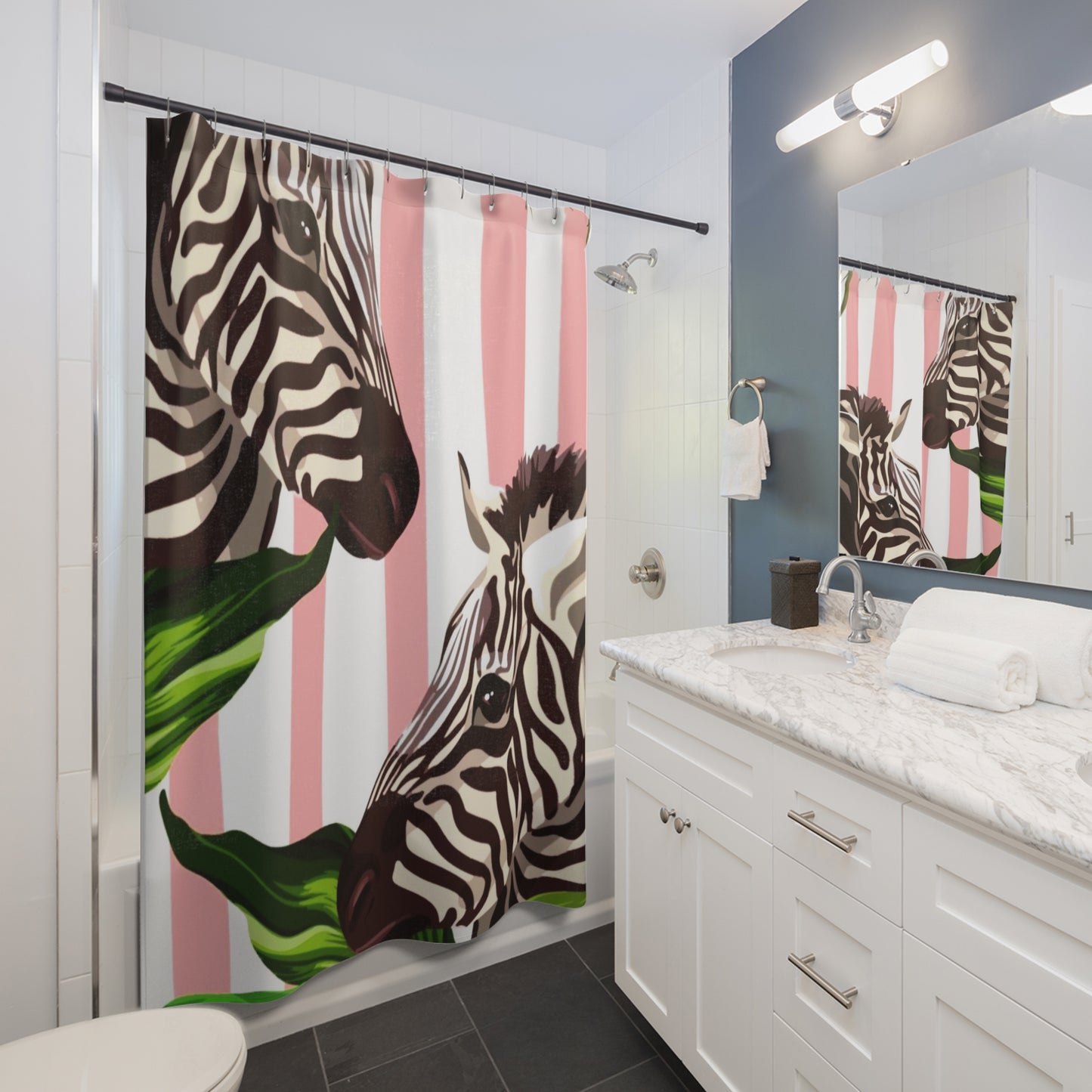 Shower Curtain — Zebra Pair