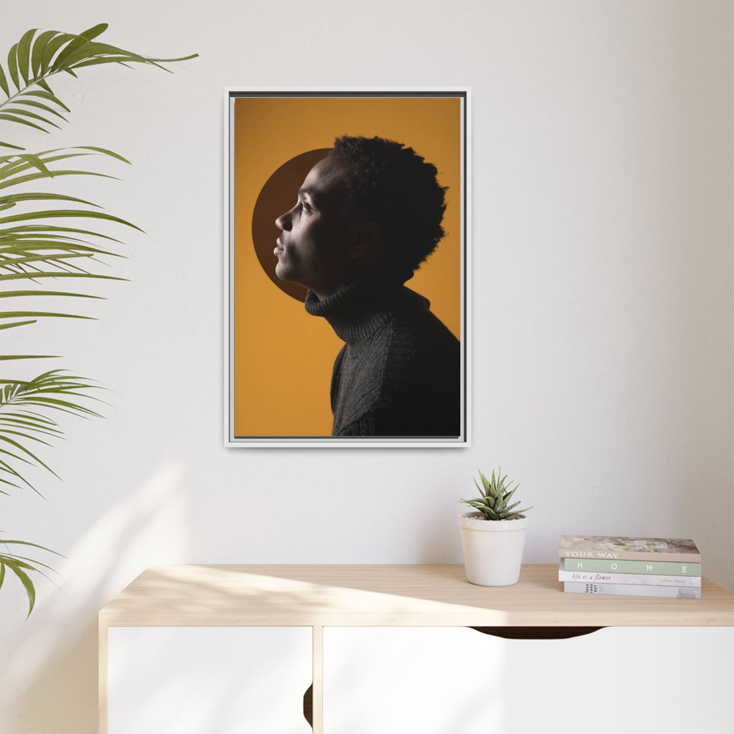 Framed Canvas Print — Profile of Young Man