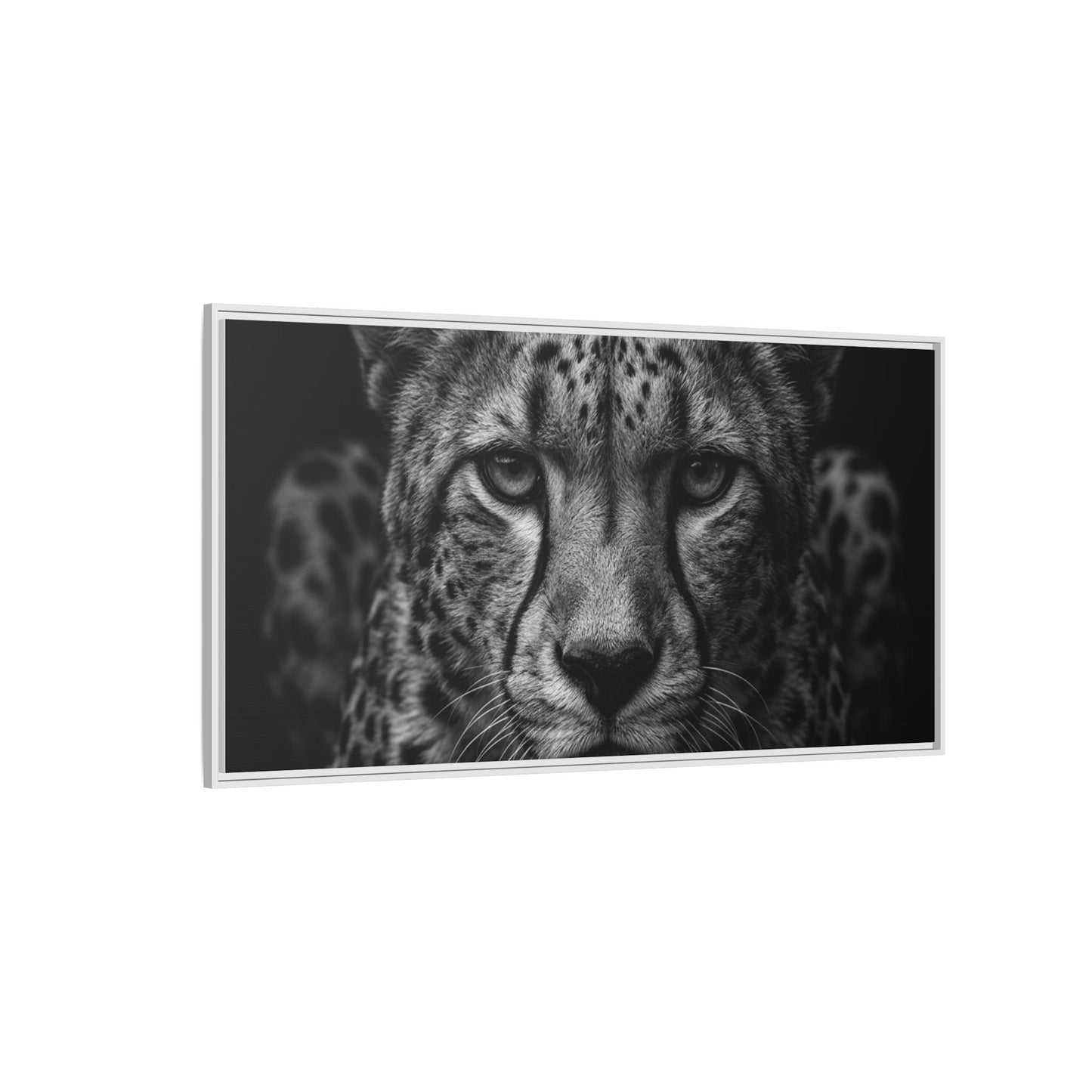Framed Canvas Print — Cheetah In Black