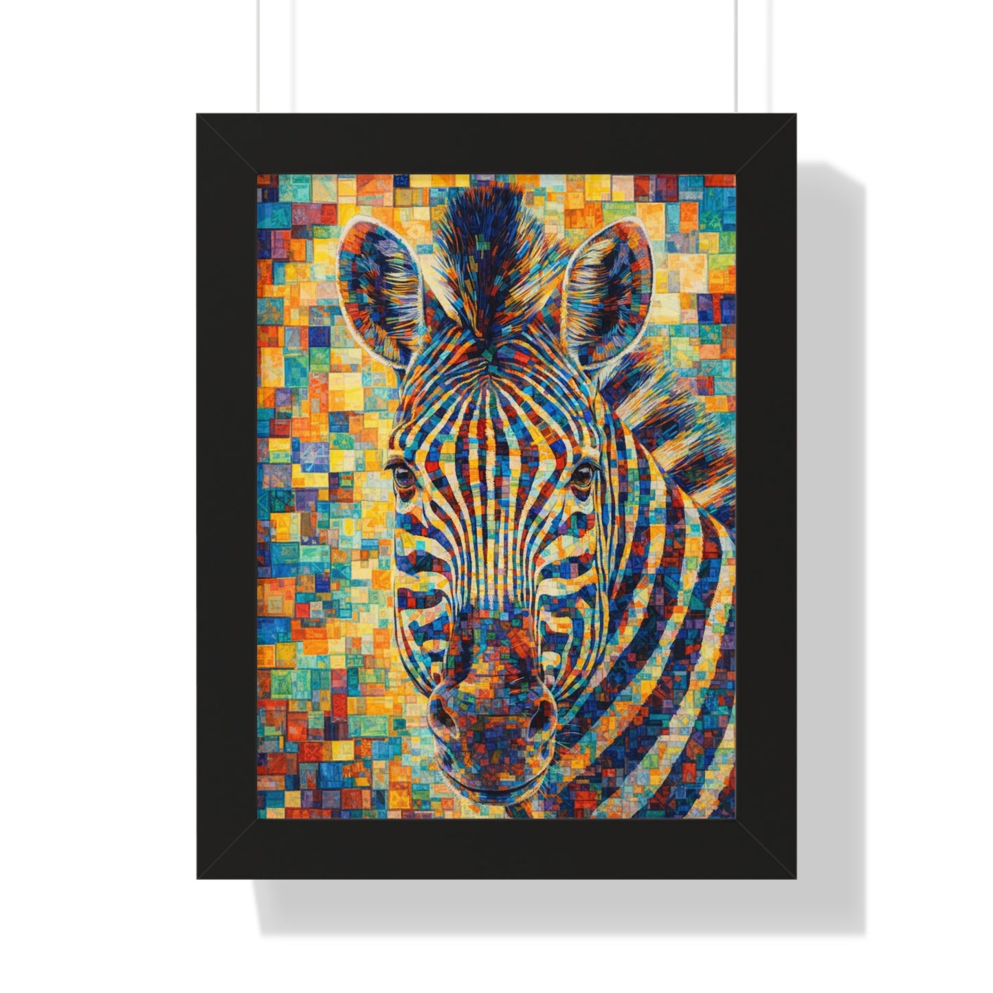 Framed Print — Zebra Cubism