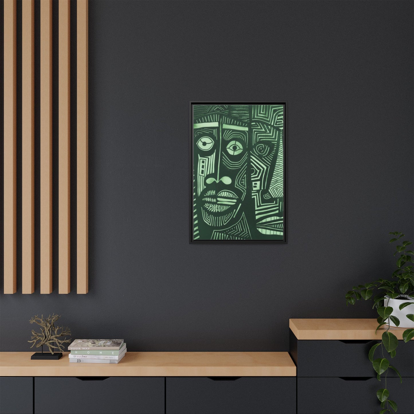 Framed Canvas Print — Abstract Faces No. 1