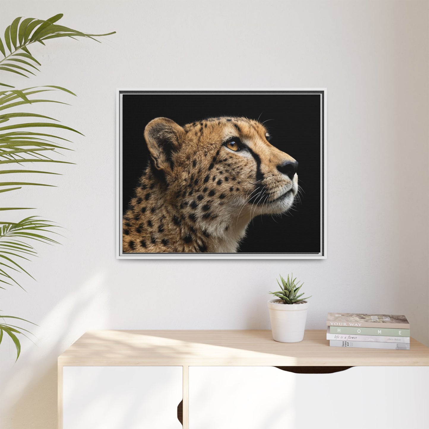 Framed Canvas Print — Cheetah In Colour