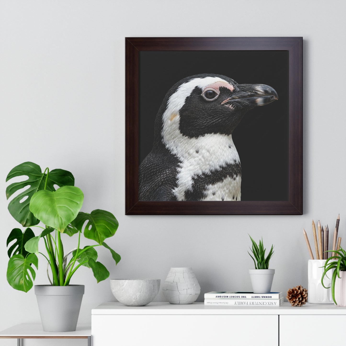 Framed Art Print – Afrikan Penguin In Colour