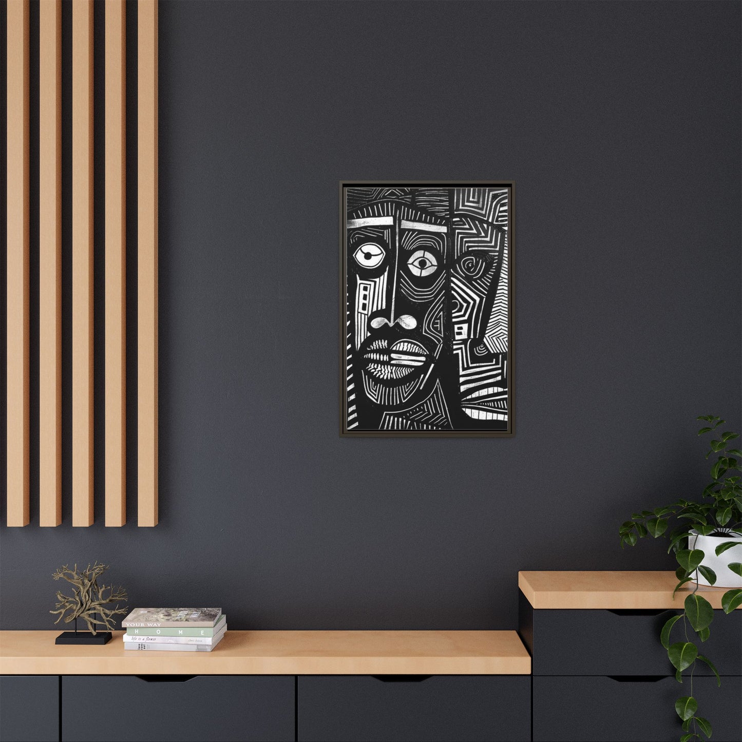 Framed Canvas Print — Abstract Faces No. 2