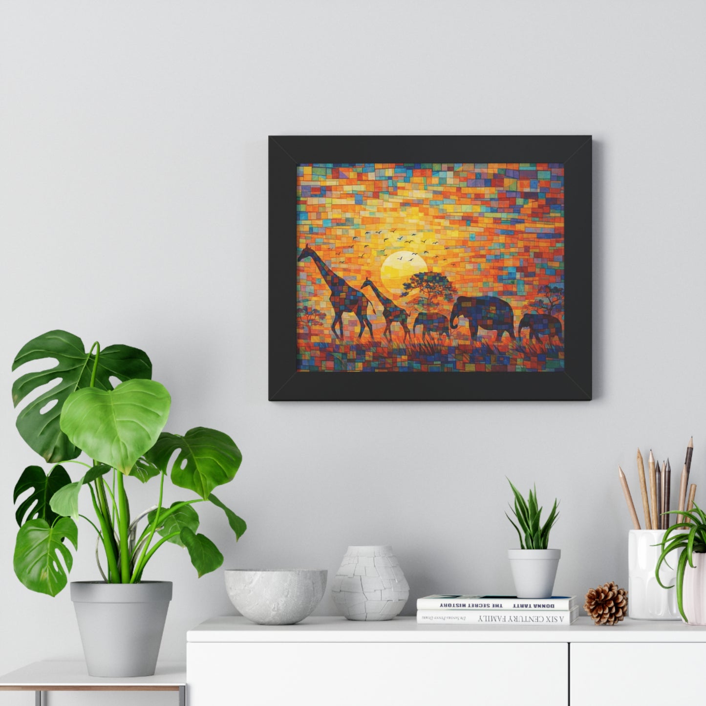 Framed Art Print – Wildlife Cubism