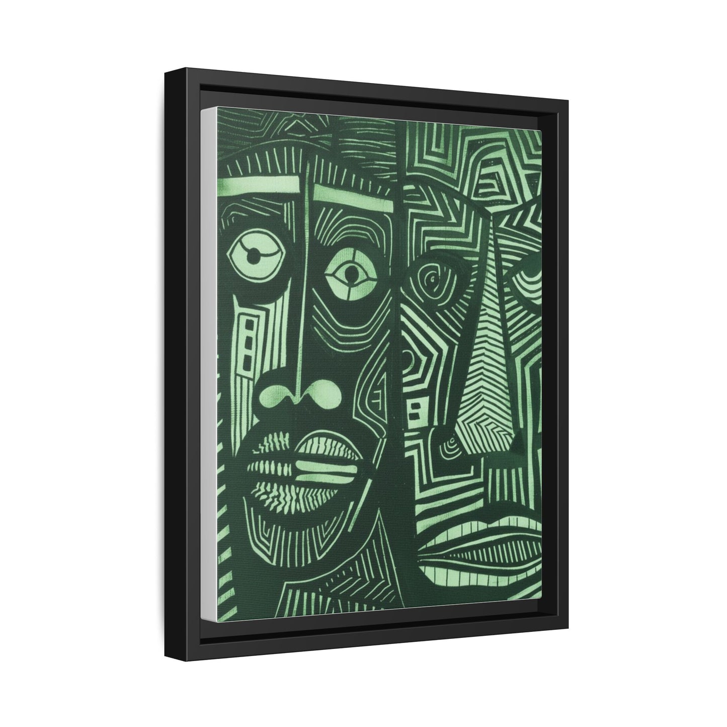 Framed Canvas Print — Abstract Faces No. 1