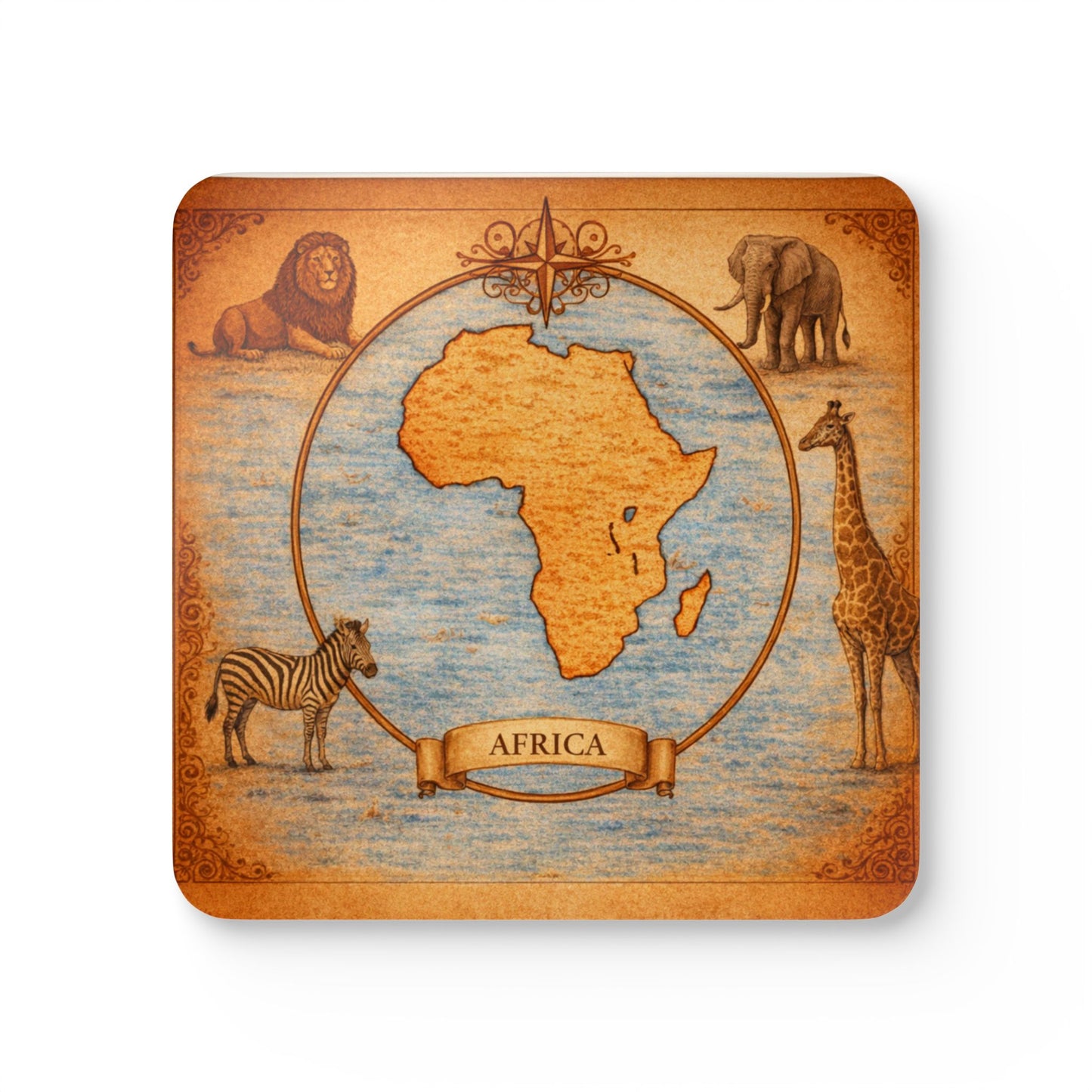 Coaster Set — Cartography Afrika - Safari Wildlife