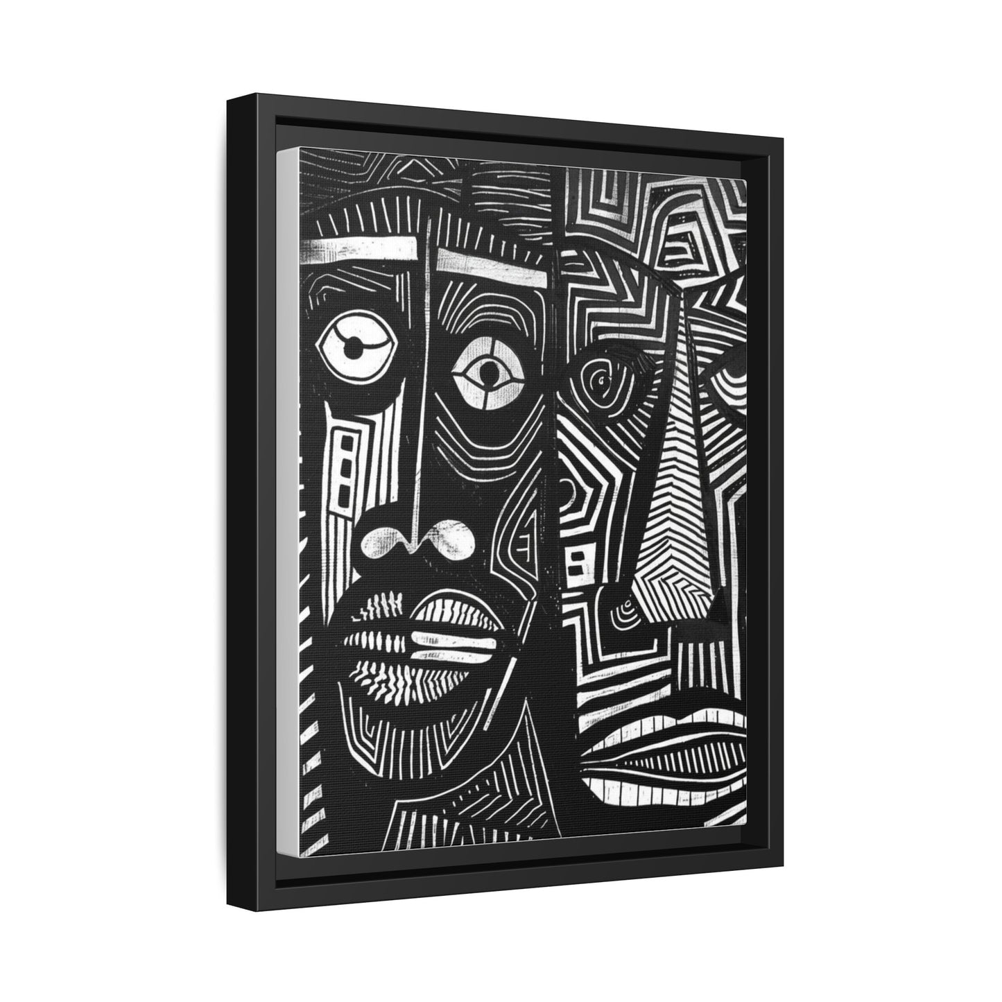 Framed Canvas Print — Abstract Faces No. 2