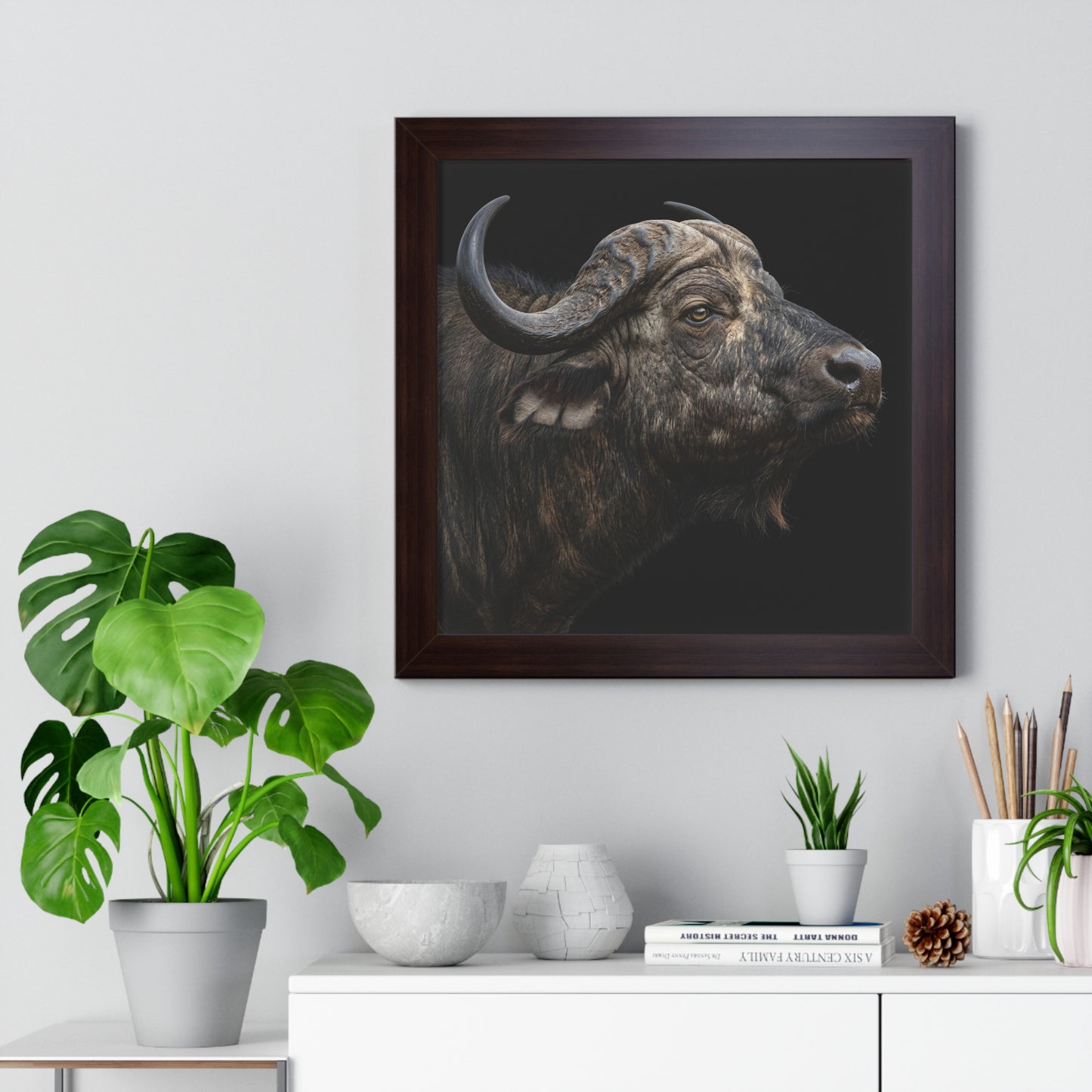 Framed Art Print – Cape Buffalo In Colour
