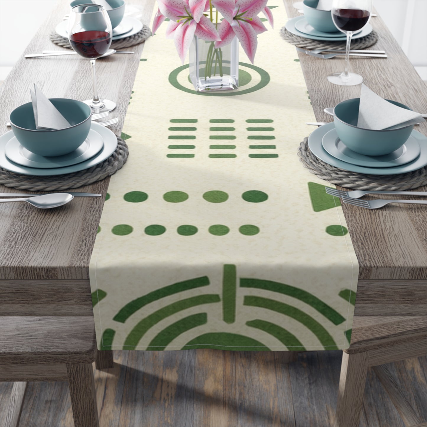 Table Runner — Afro Green