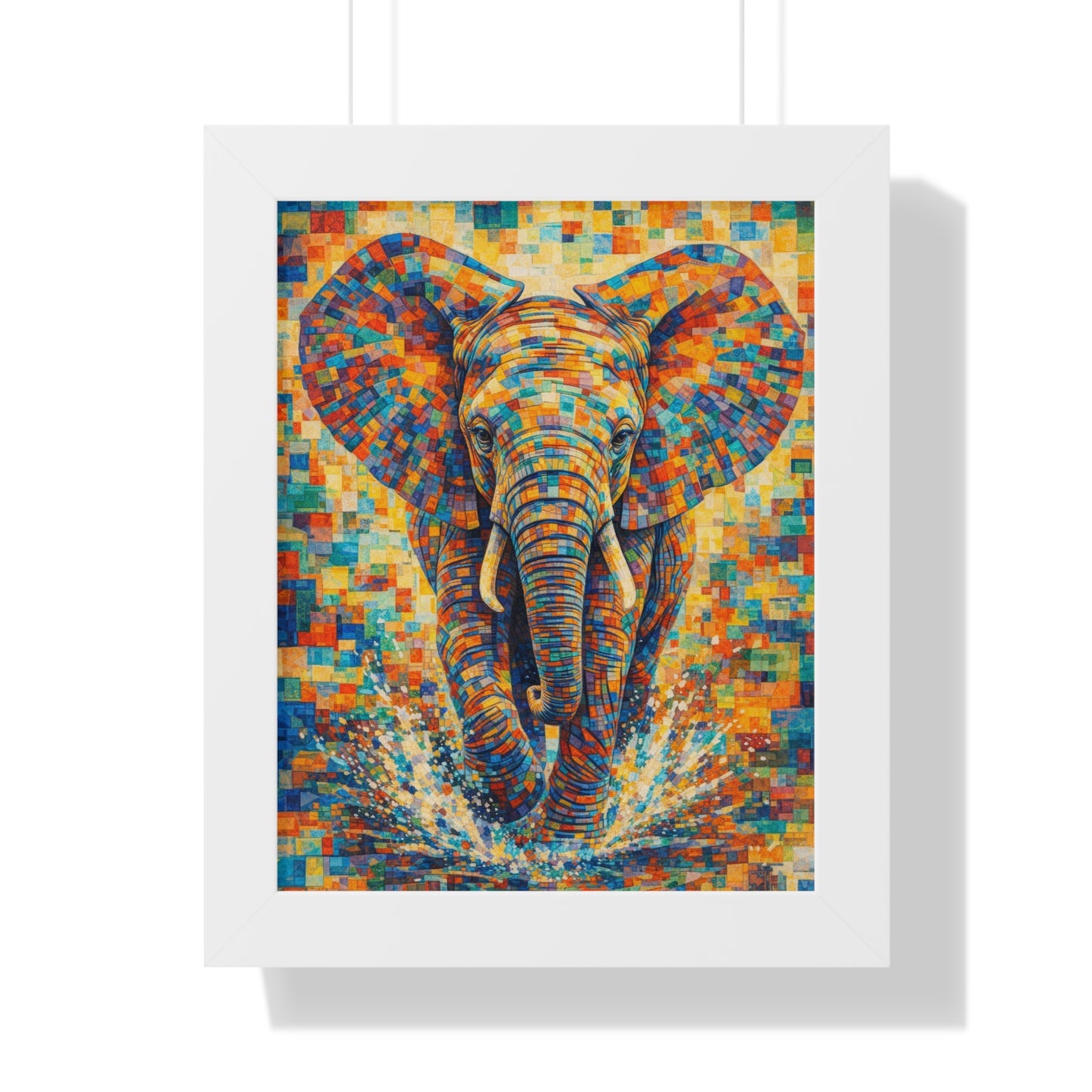 Framed Print — Elephant Cubism
