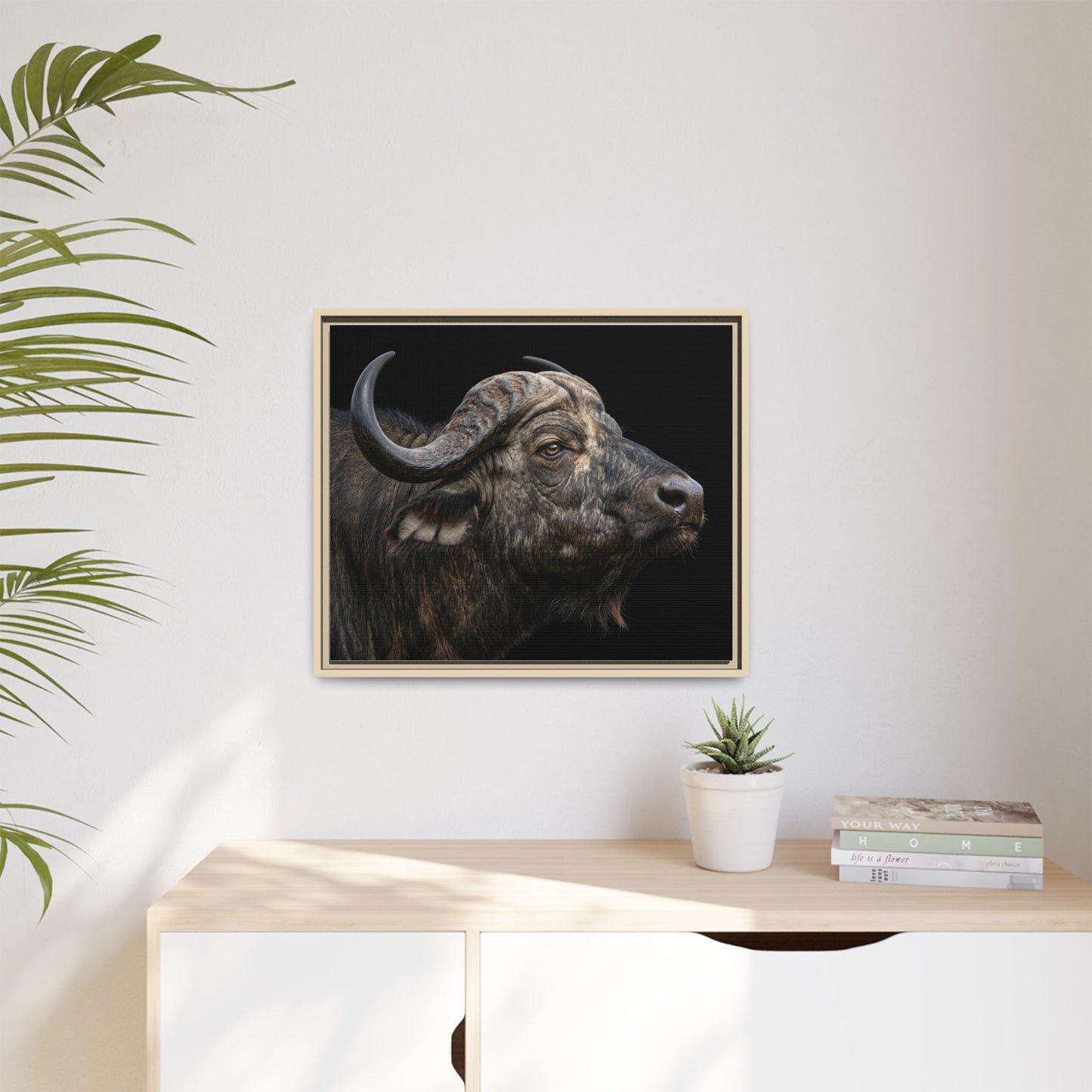 Framed Canvas Print — Cape Buffalo In Colour