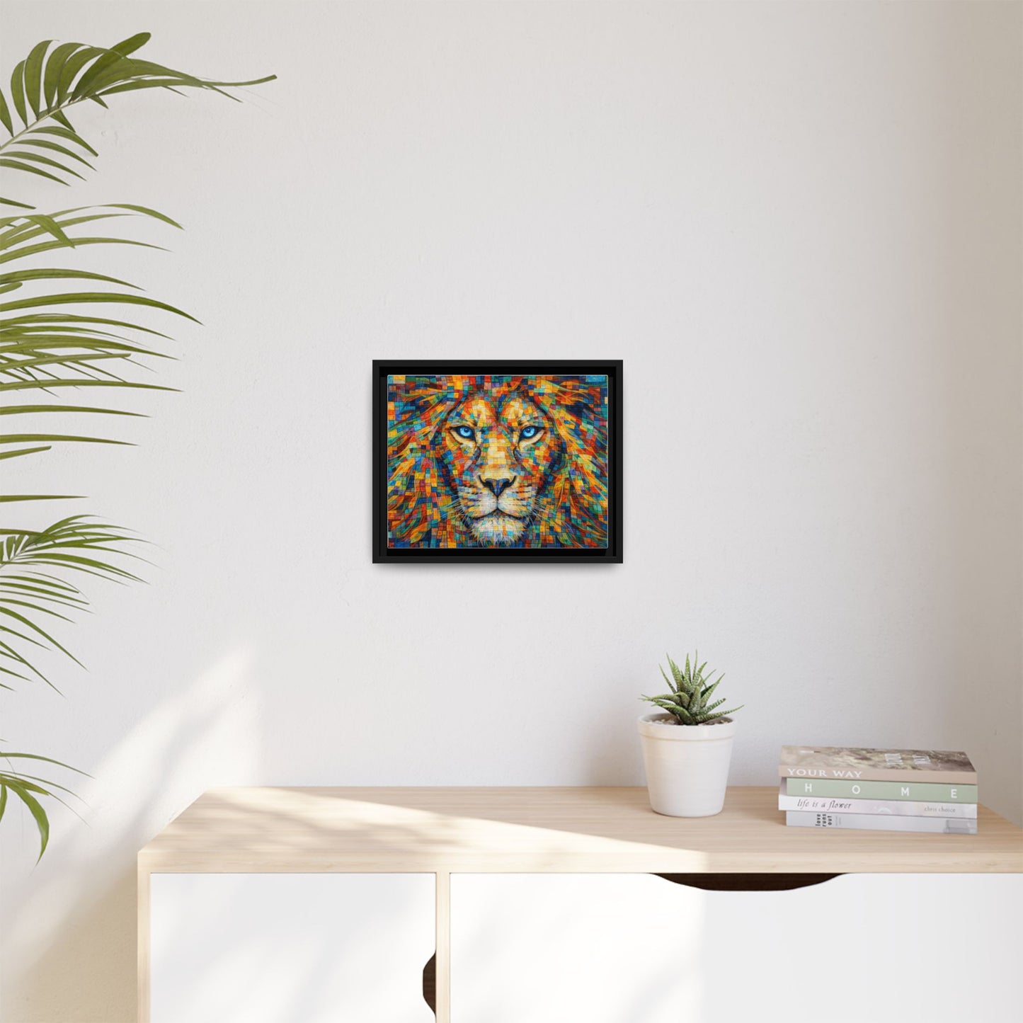 Framed Canvas Print — Lion's Gaze
