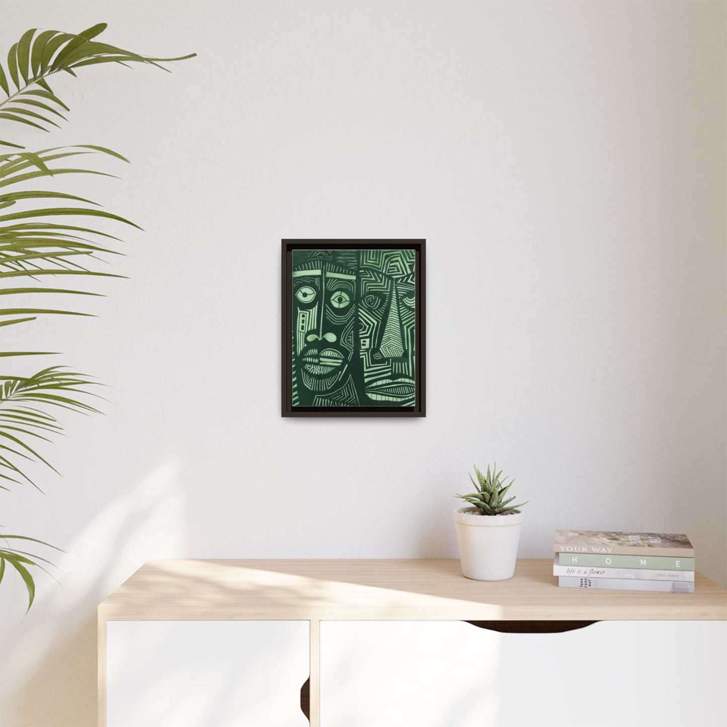 Framed Canvas Print — Abstract Faces No. 1