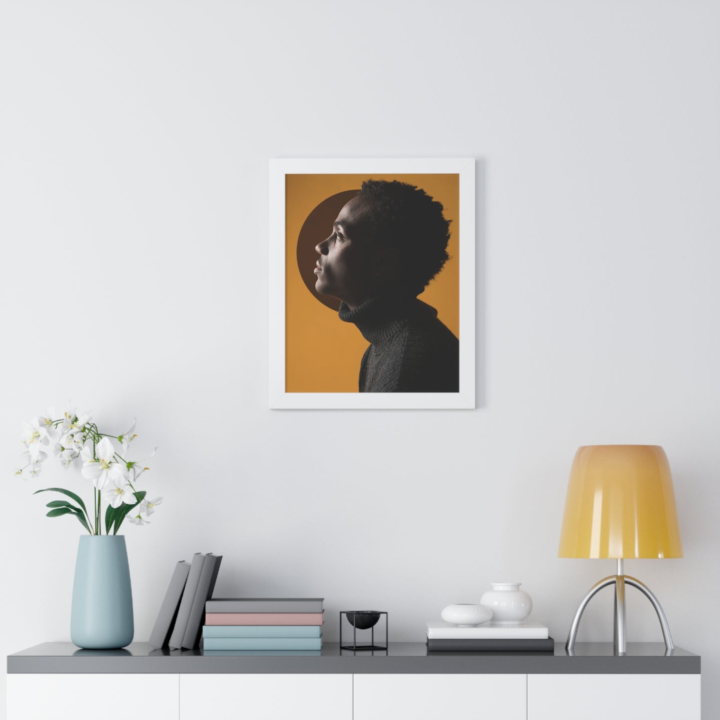 Framed Print — Profile of Young Man
