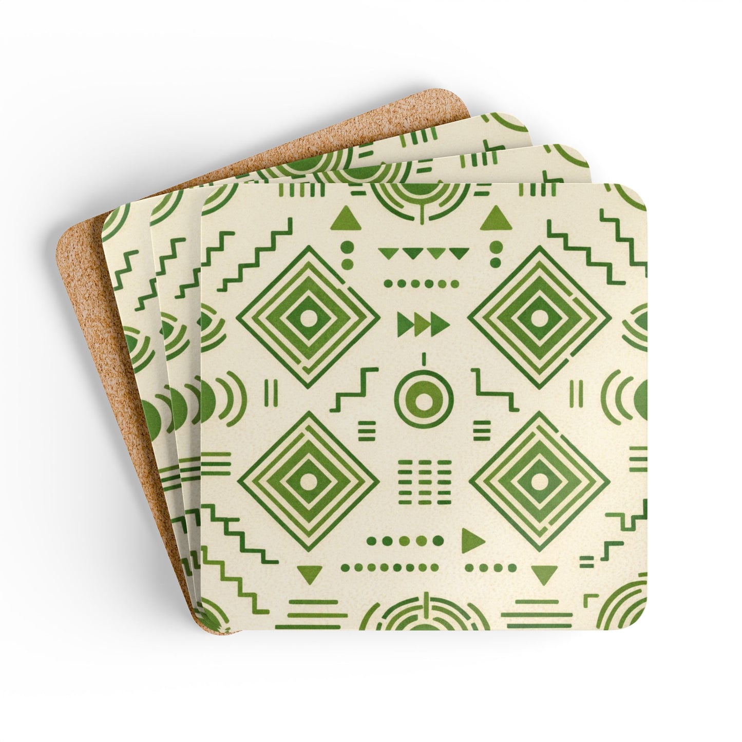 Coaster Set — Afro Modern Green