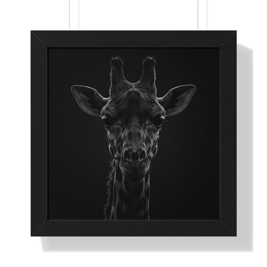 Framed Art Print – Giraffe In Black