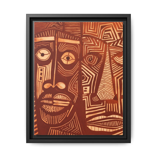 Framed Canvas Print — Abstract Faces No. 4