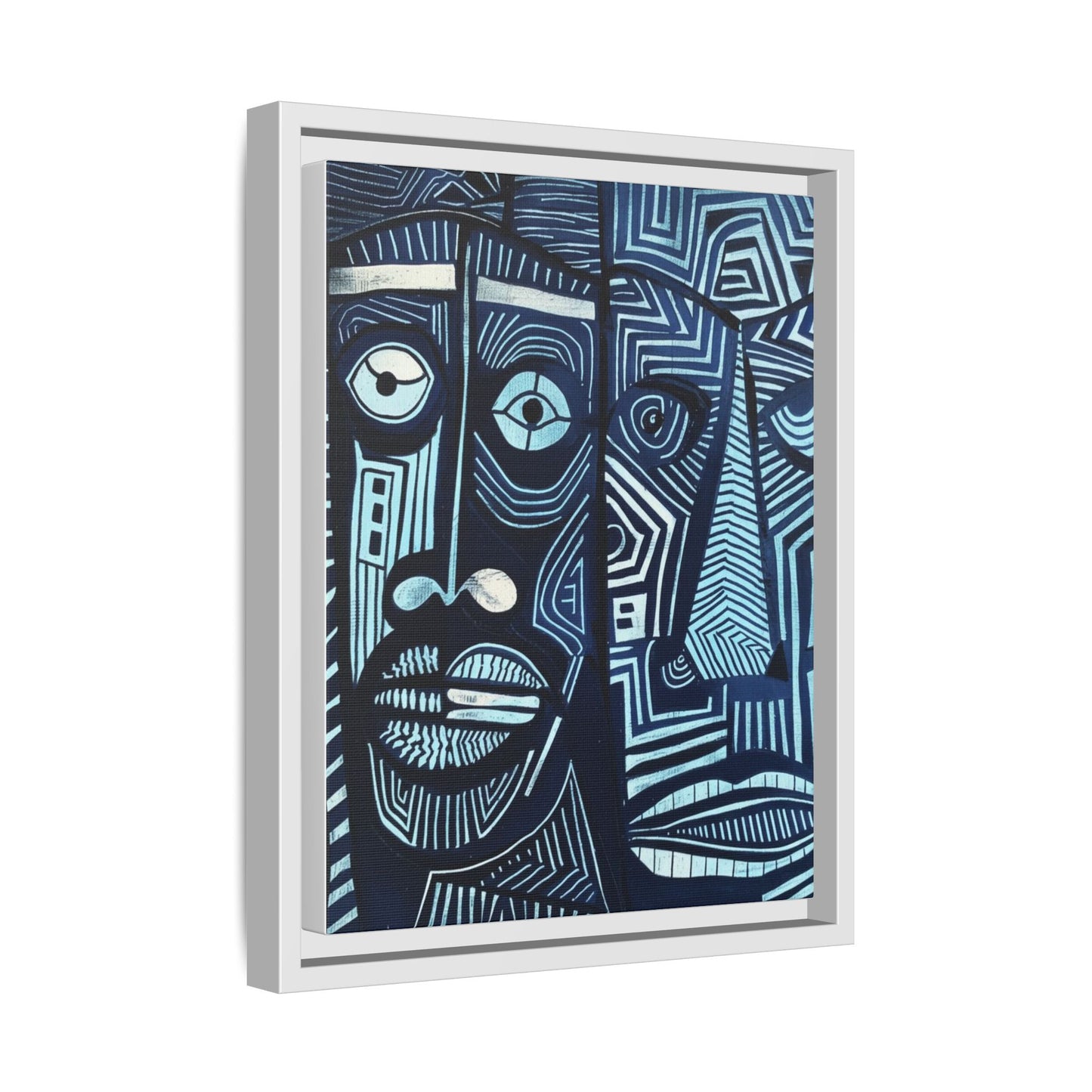 Framed Canvas Print — Abstract Faces No. 4