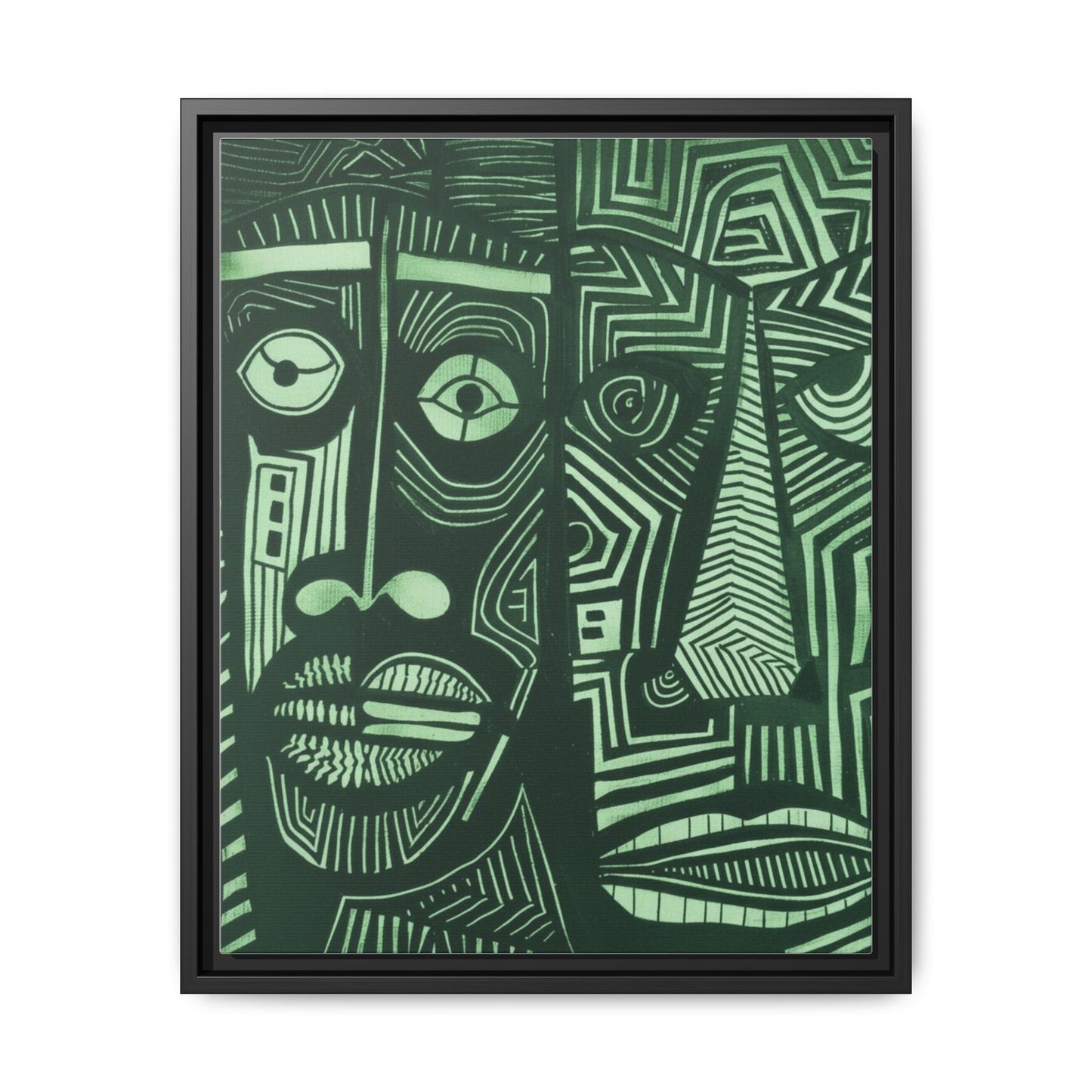 Framed Canvas Print — Abstract Faces No. 1