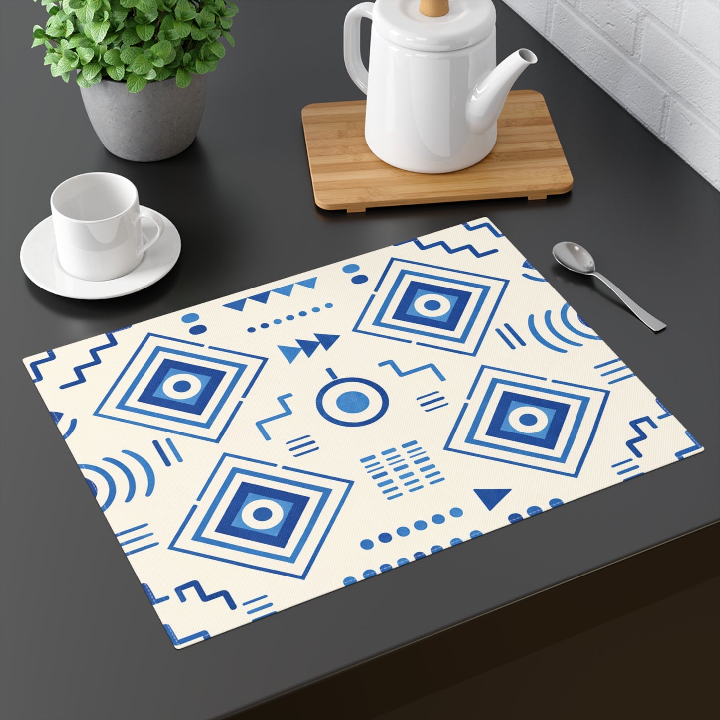 Table Mat — Afro Modern Blue