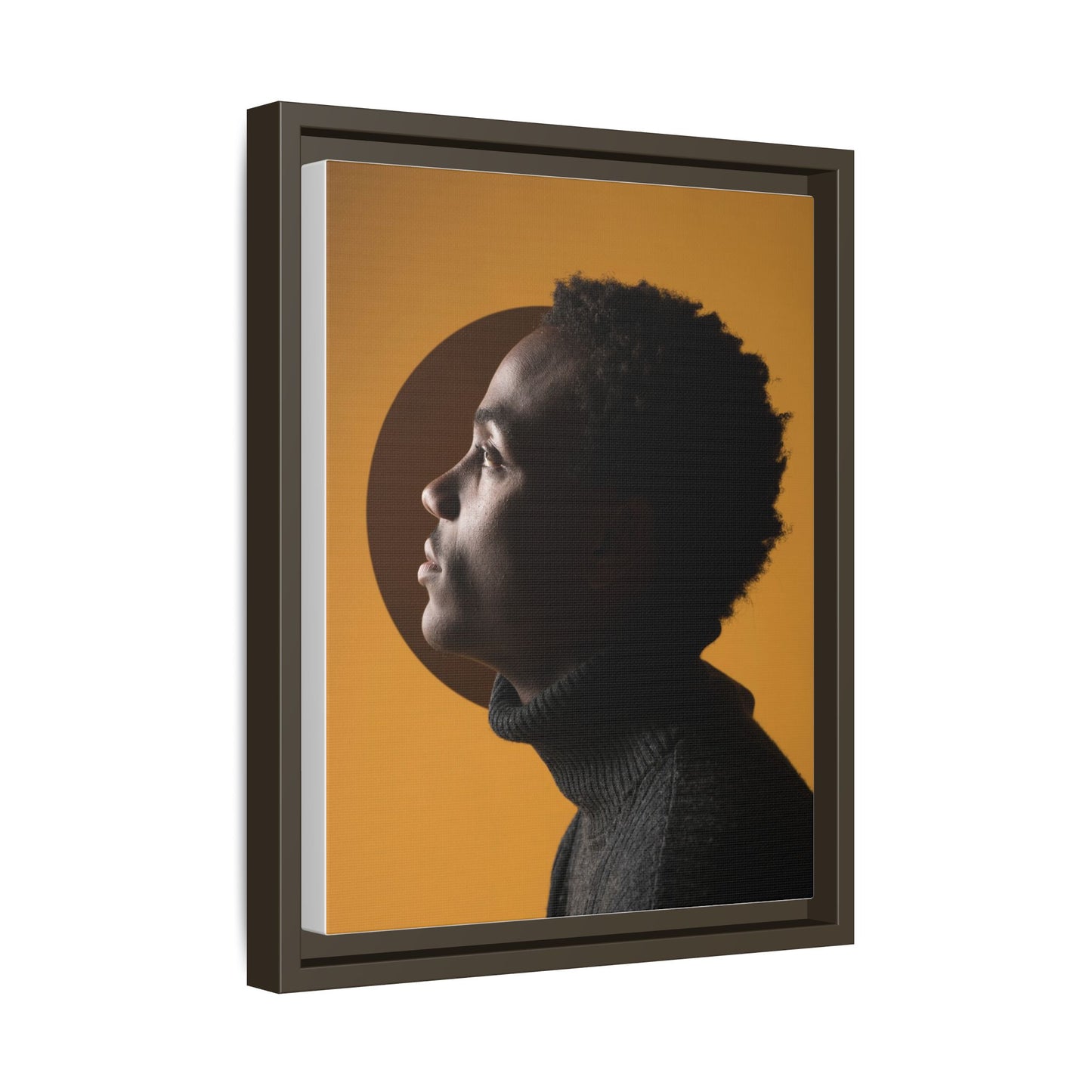 Framed Canvas Print — Profile of Young Man