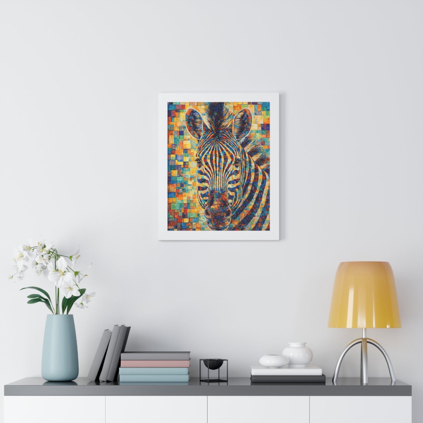 Framed Print — Zebra Cubism