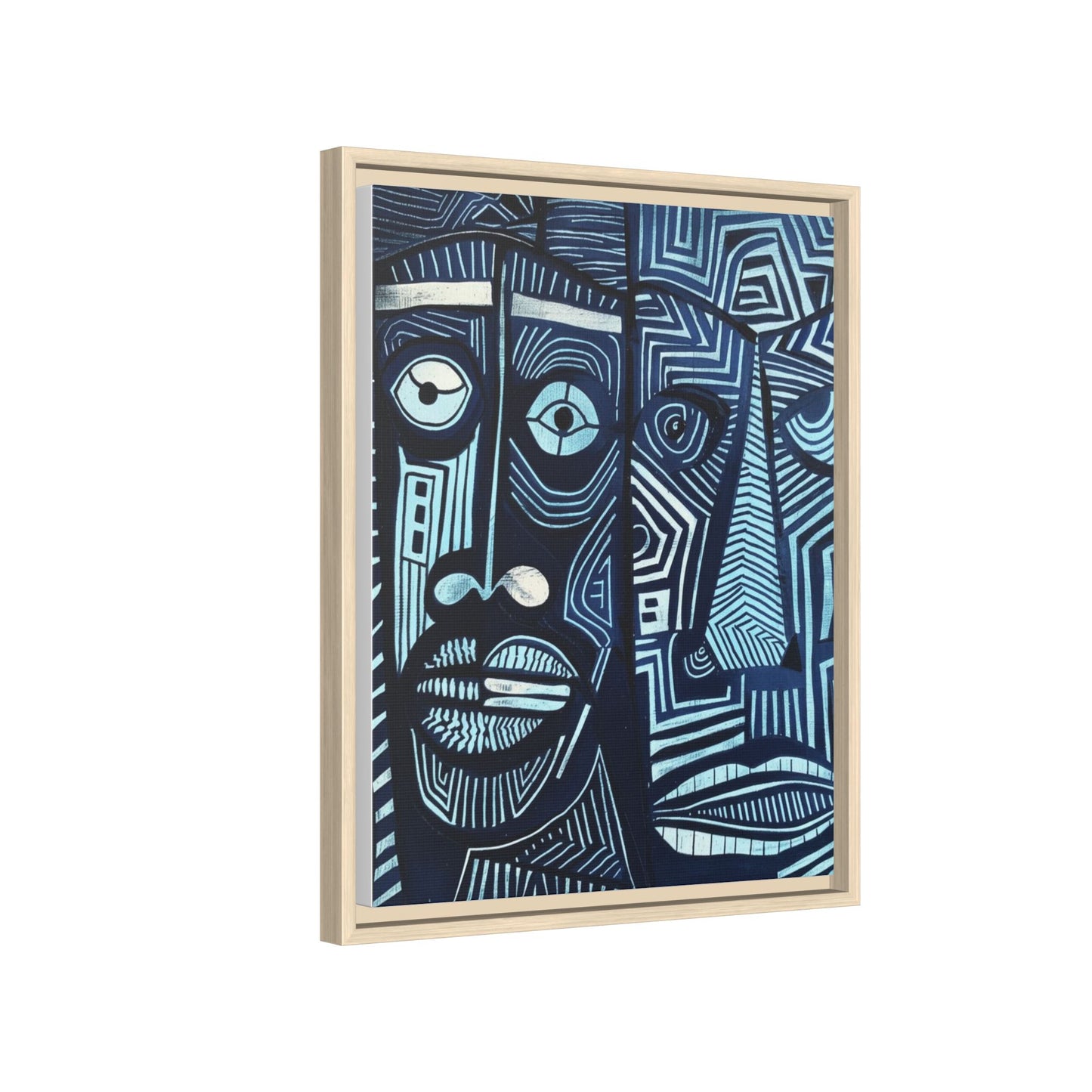 Framed Canvas Print — Abstract Faces No. 4