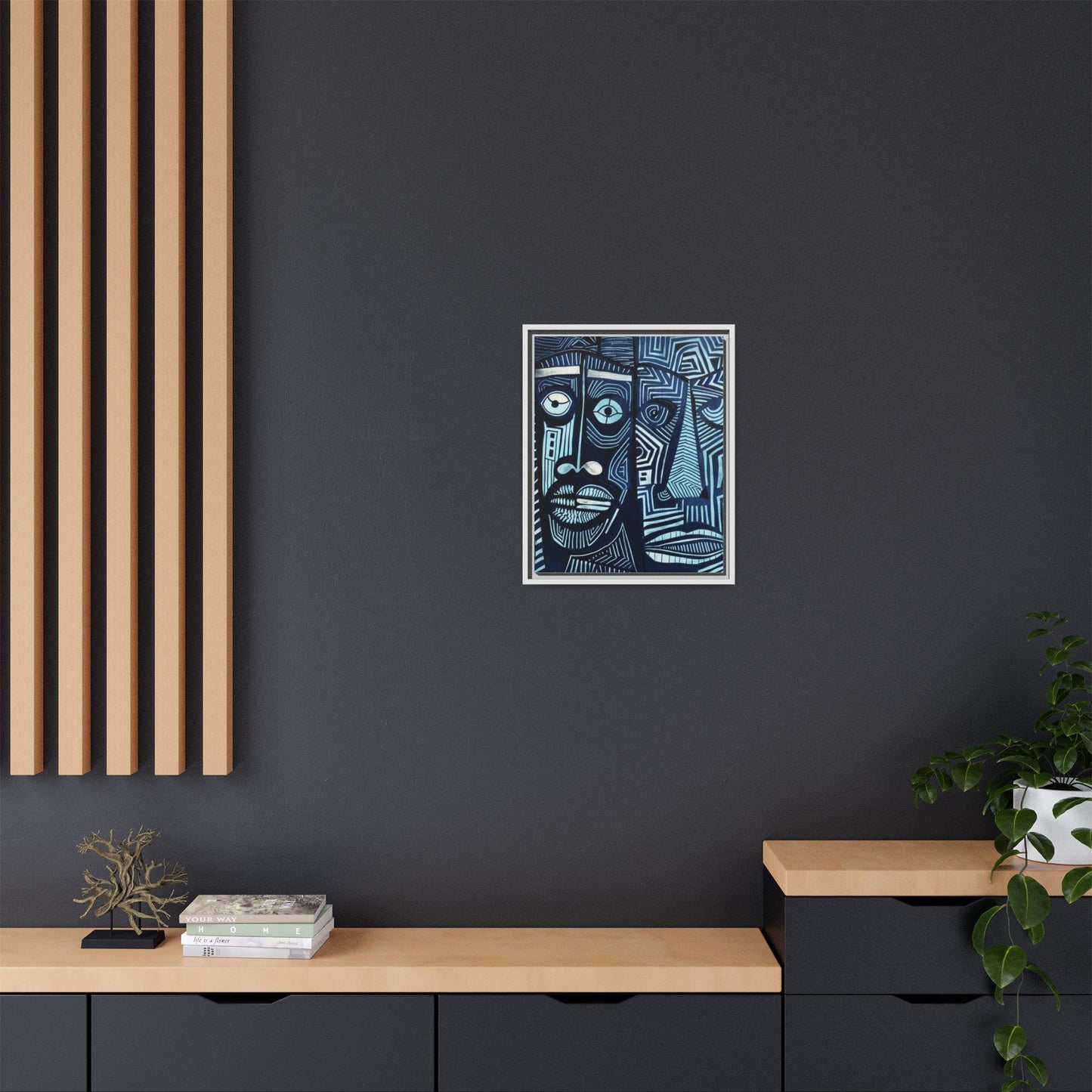 Framed Canvas Print — Abstract Faces No. 4