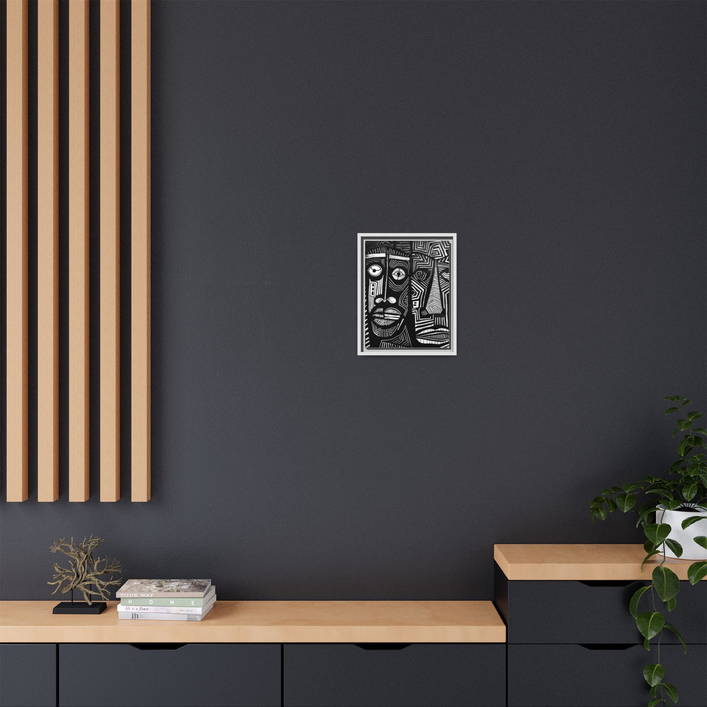 Framed Canvas Print — Abstract Faces No. 2
