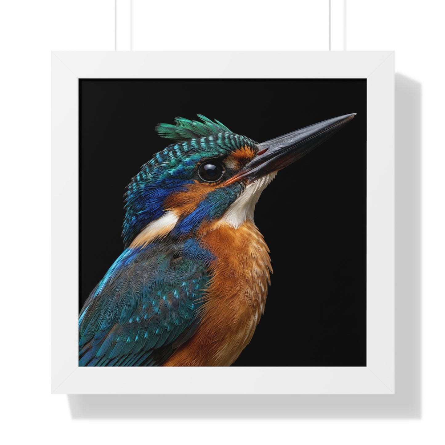Framed Art Print – Malachite Kingfisher In Colour