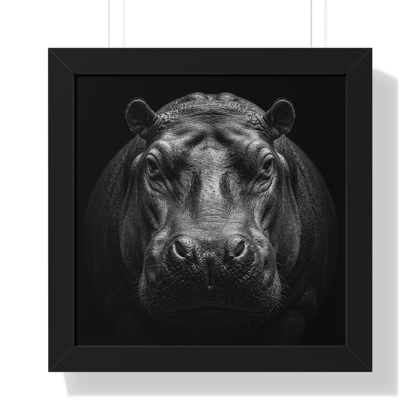 Framed Art Print – Hippopotamus In Black