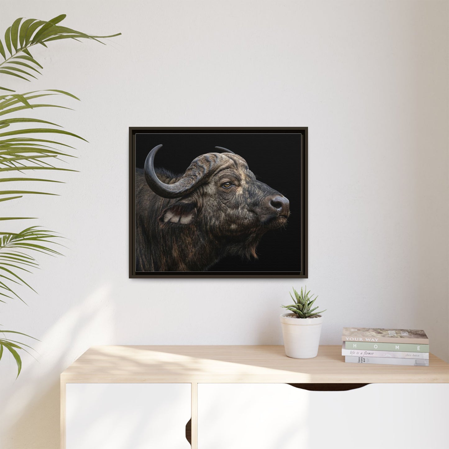 Framed Canvas Print — Cape Buffalo In Colour