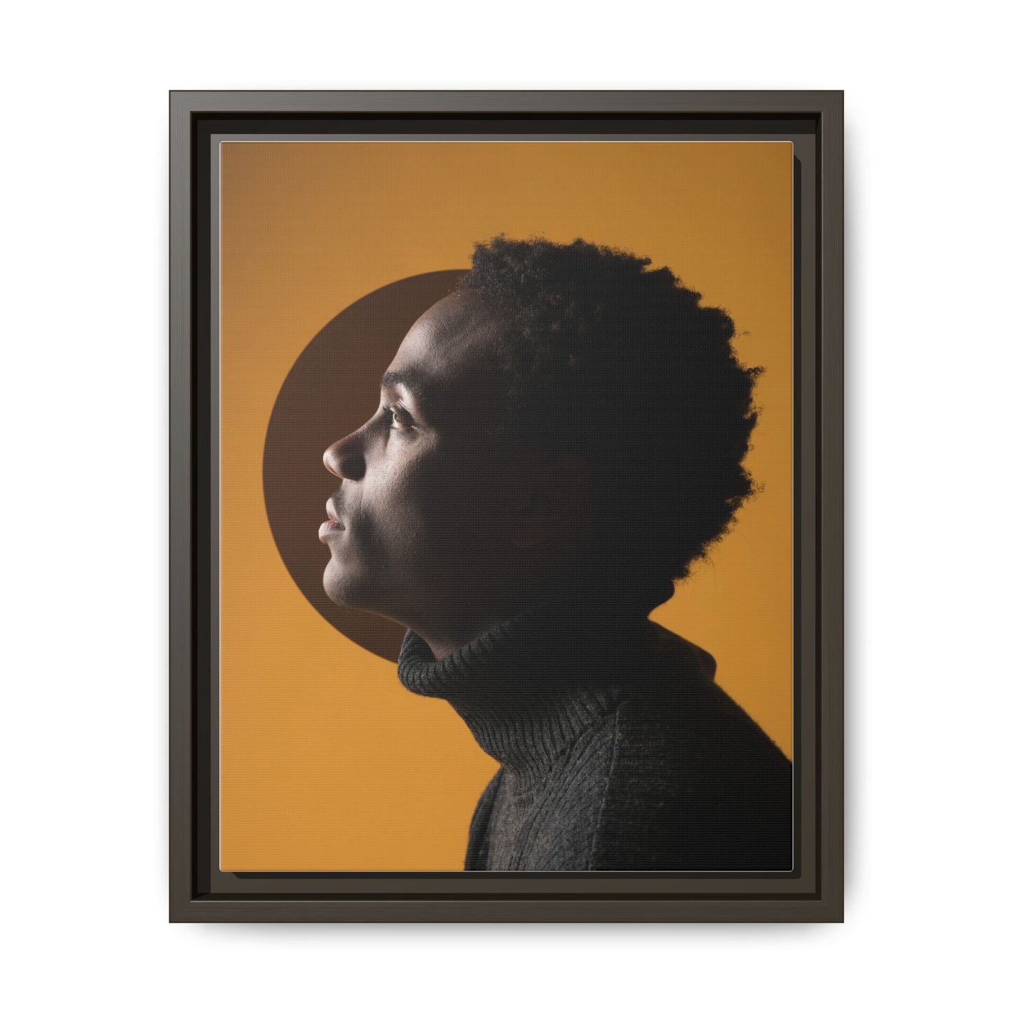Framed Canvas Print — Profile of Young Man