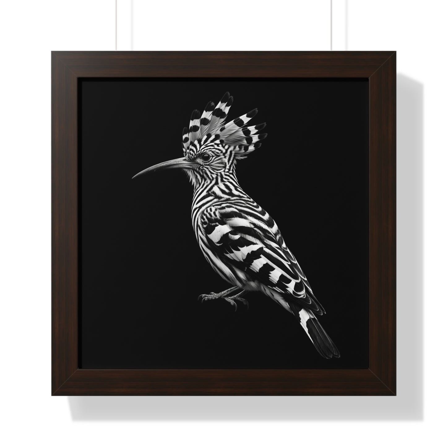 Framed Art Print – Afrikan Hoopoe In Black