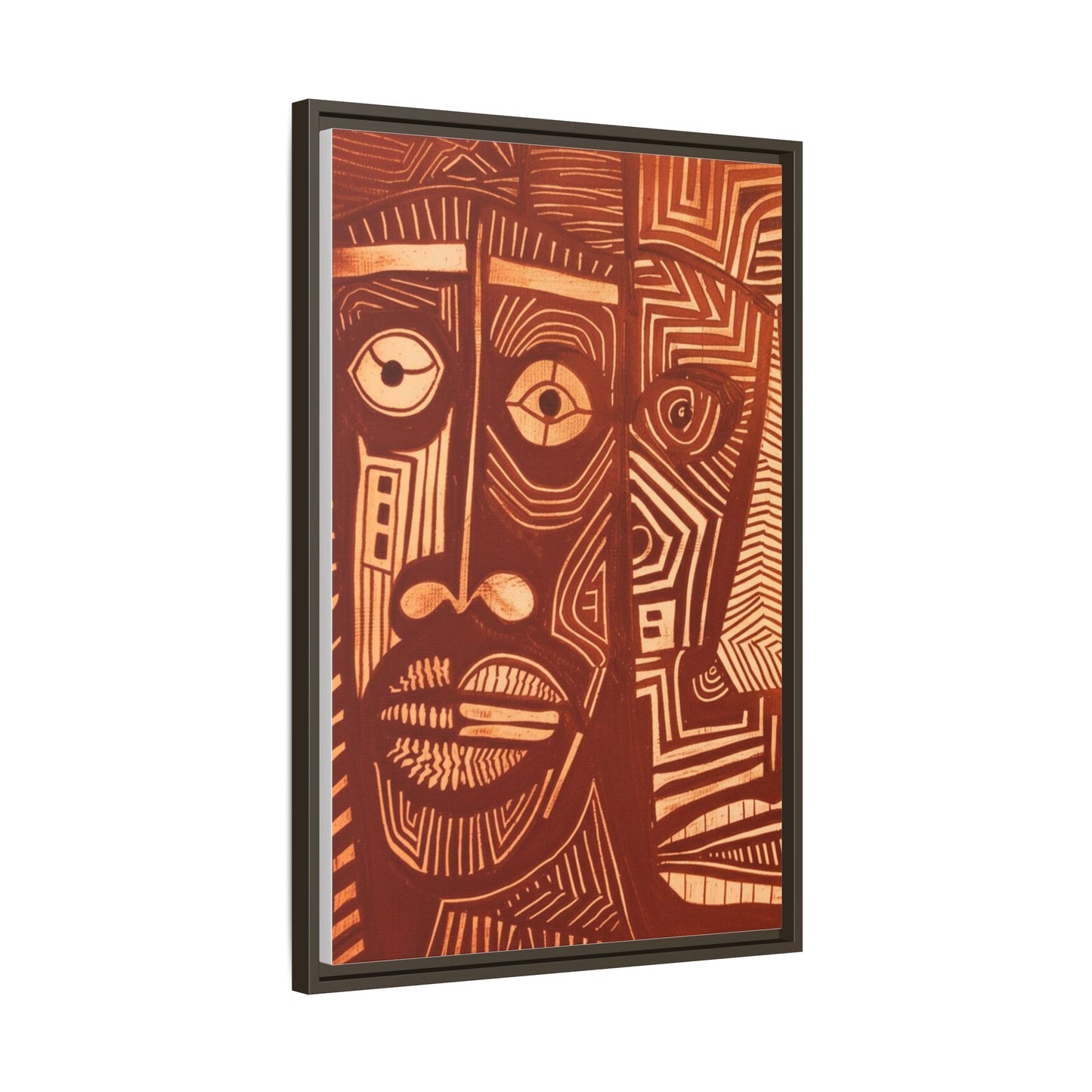Framed Canvas Print — Abstract Faces No. 4
