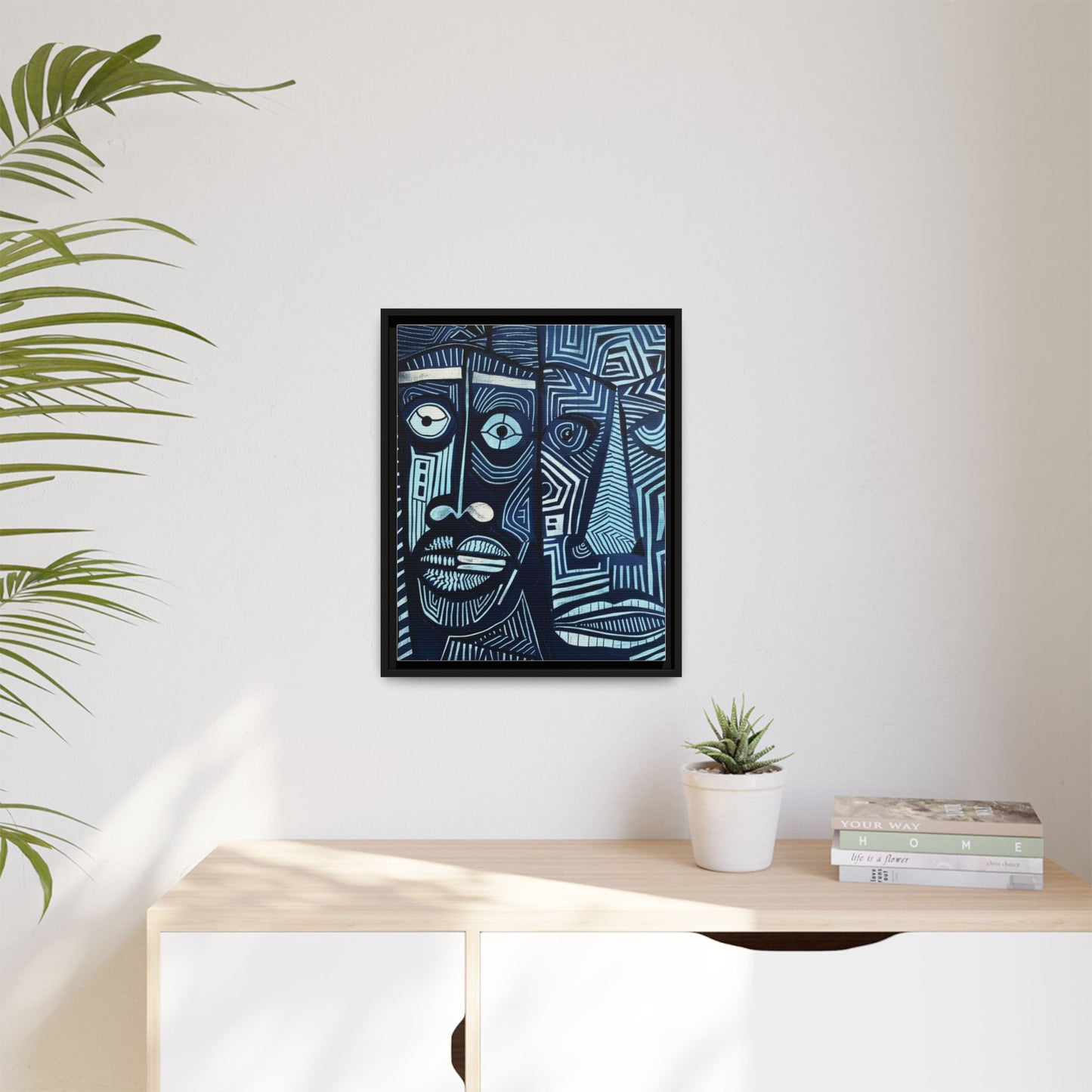 Framed Canvas Print — Abstract Faces No. 4