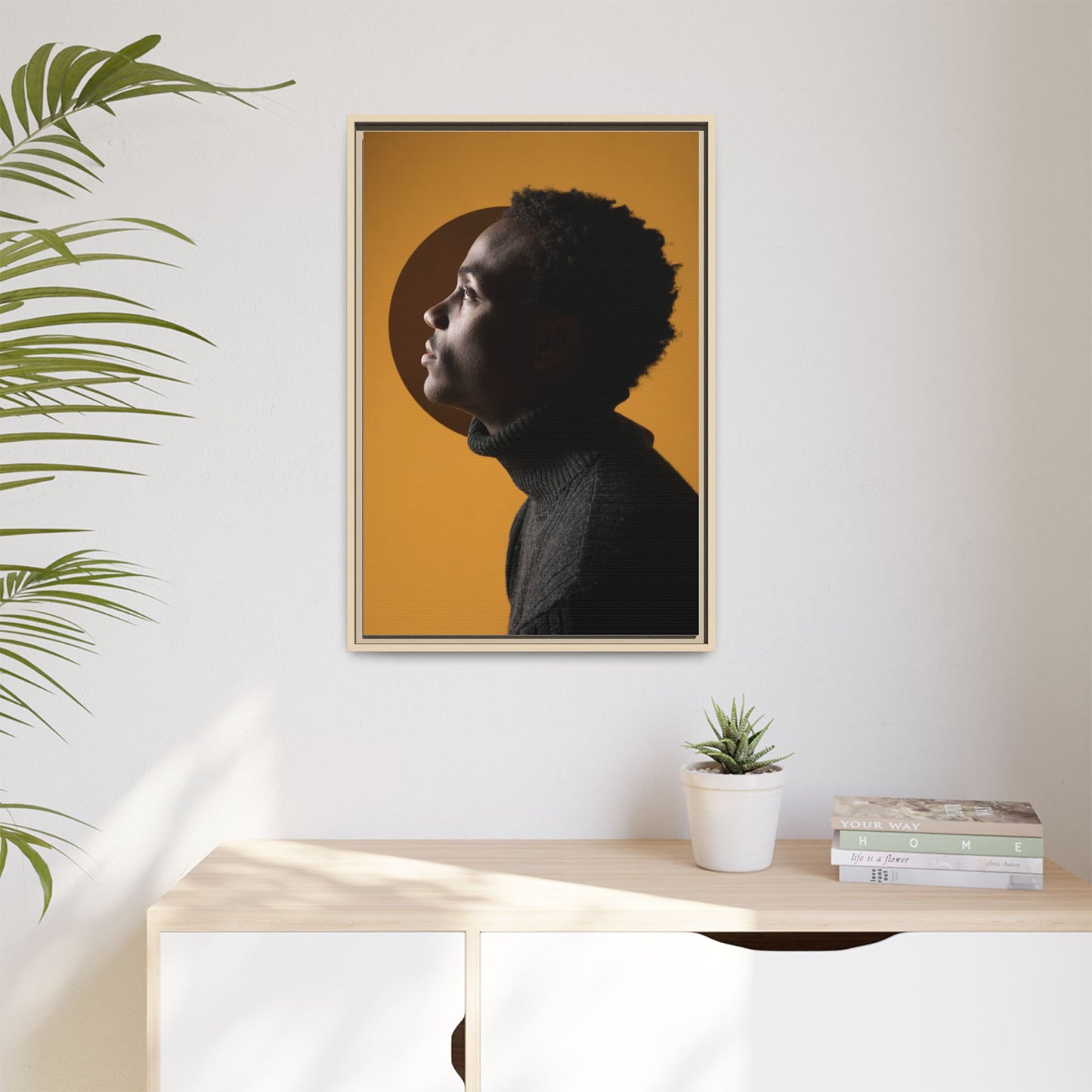 Framed Canvas Print — Profile of Young Man