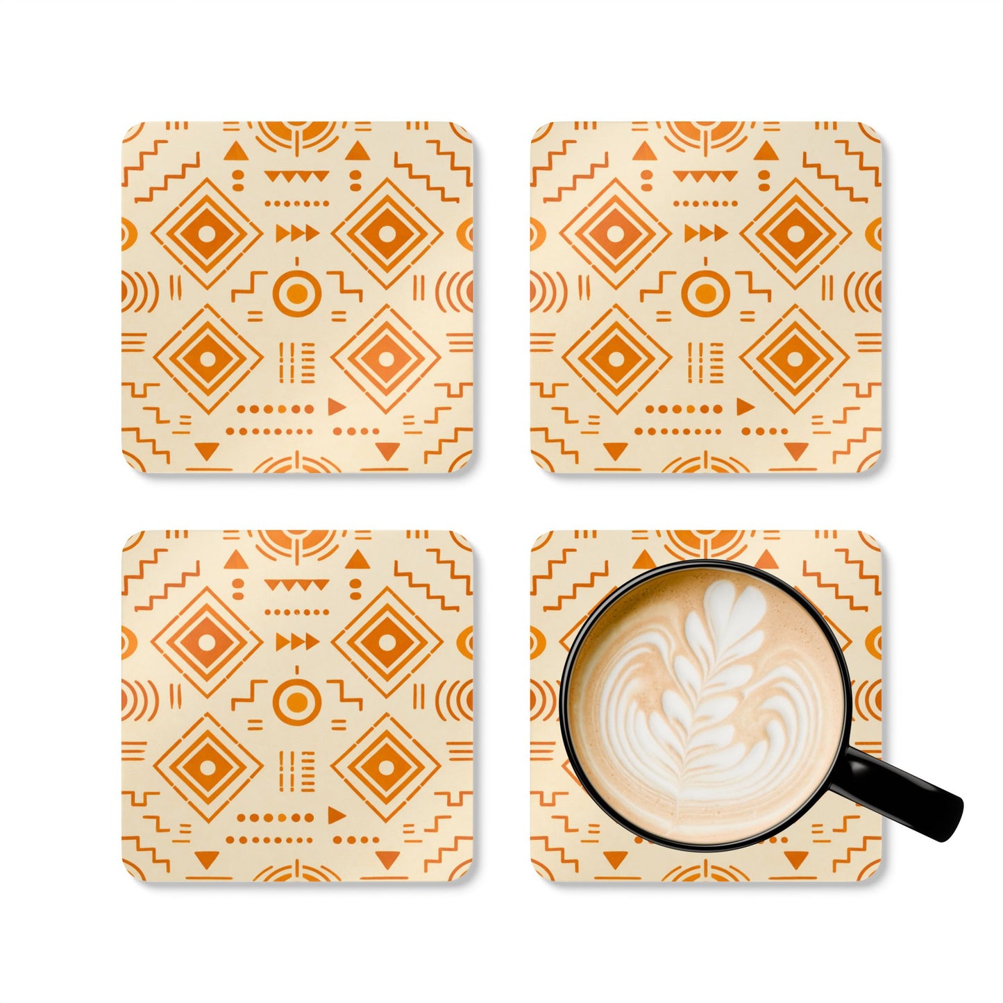 Coaster Set — Afro Modern Orange