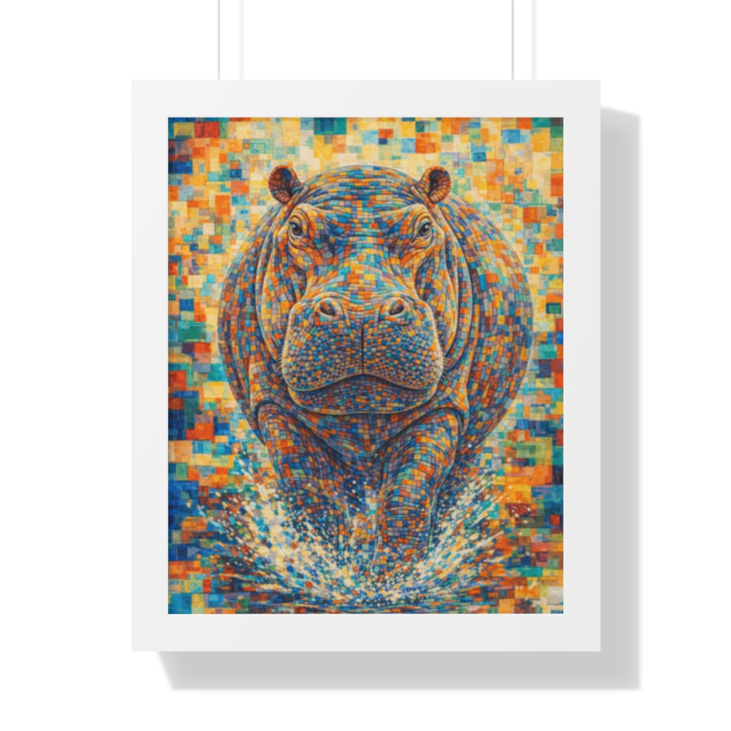 Framed Print — Hippopotamus Cubism