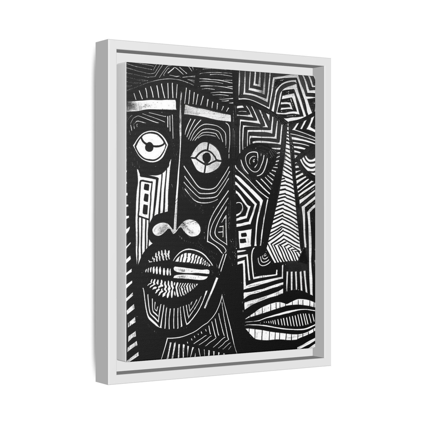 Framed Canvas Print — Abstract Faces No. 2