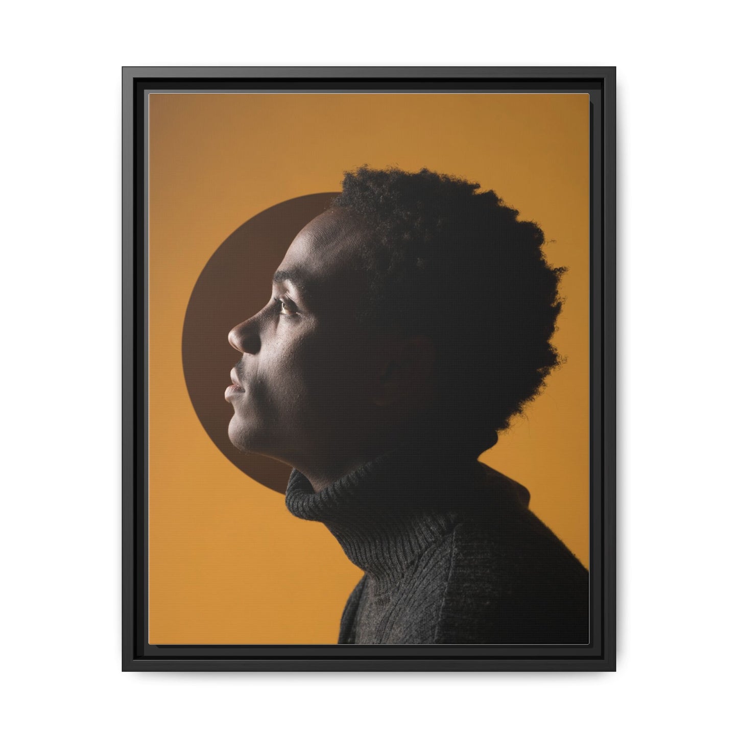 Framed Canvas Print — Profile of Young Man