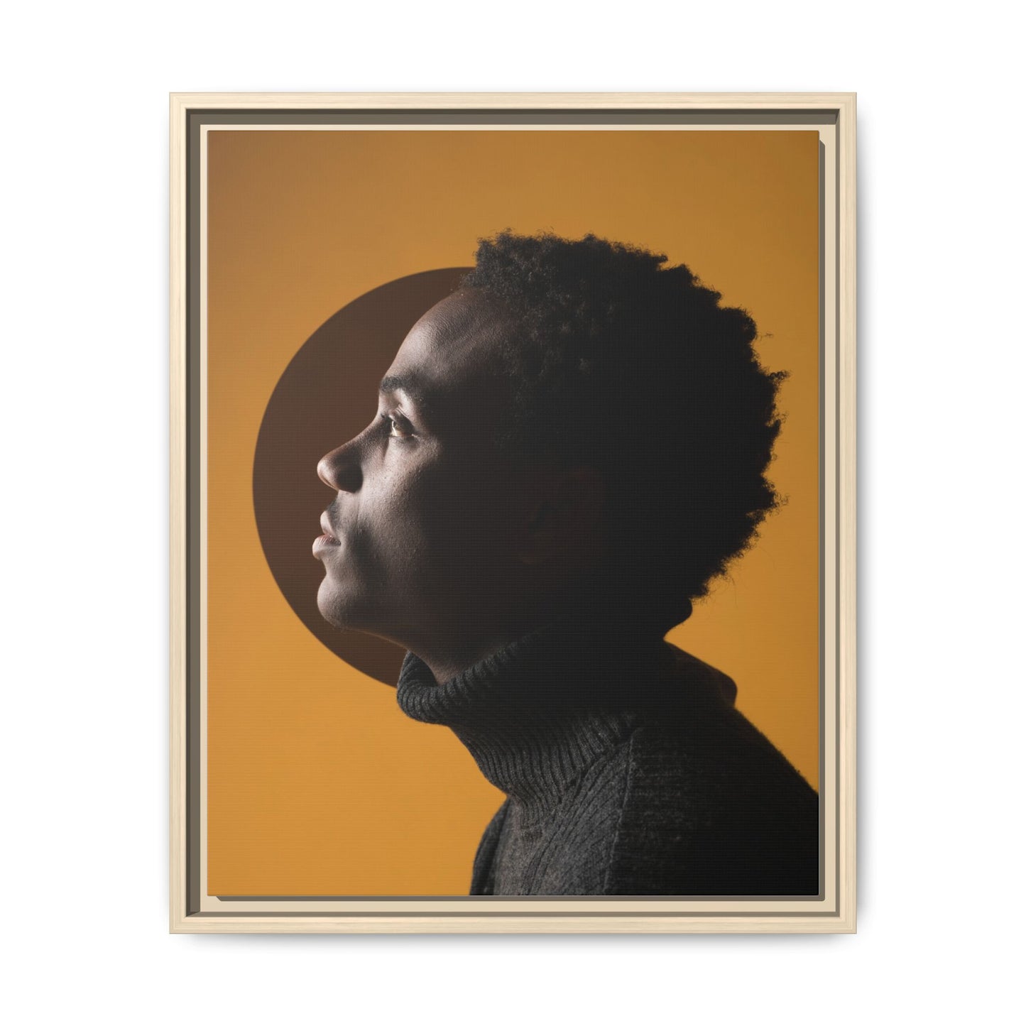 Framed Canvas Print — Profile of Young Man