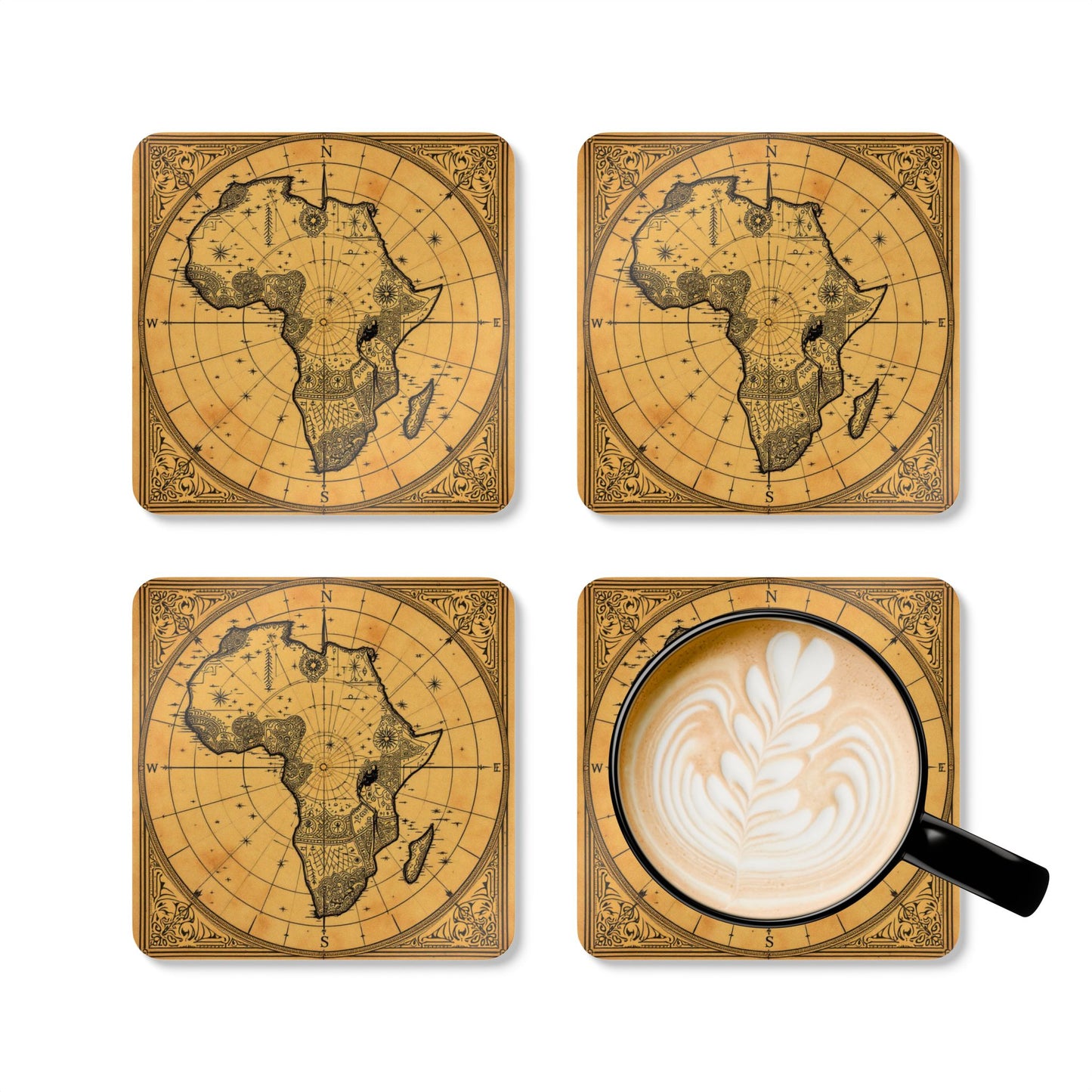 Coaster Set — Cartography Afrika IV