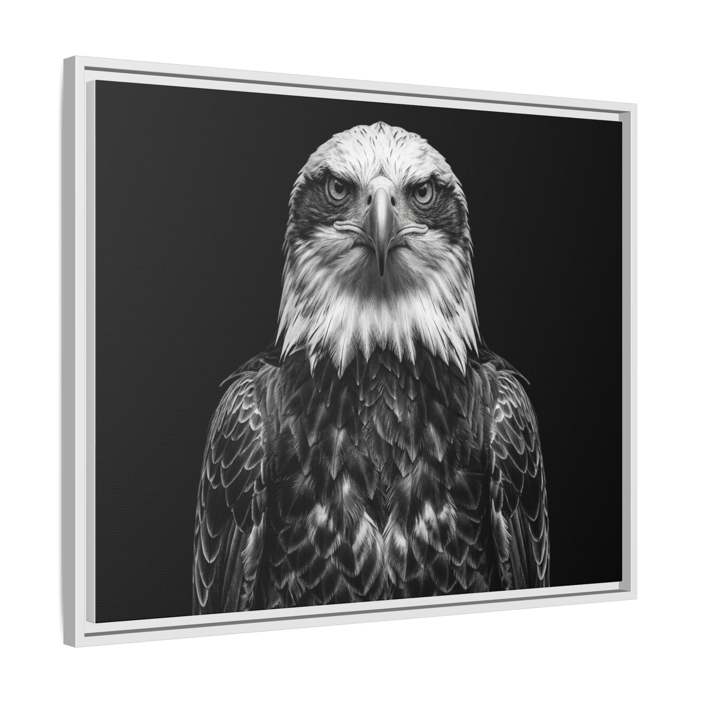 Framed Canvas Print — Fish Eagle In Black