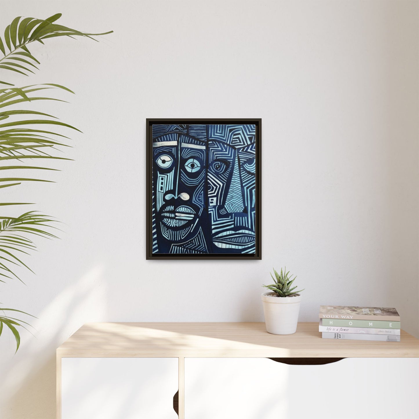Framed Canvas Print — Abstract Faces No. 4