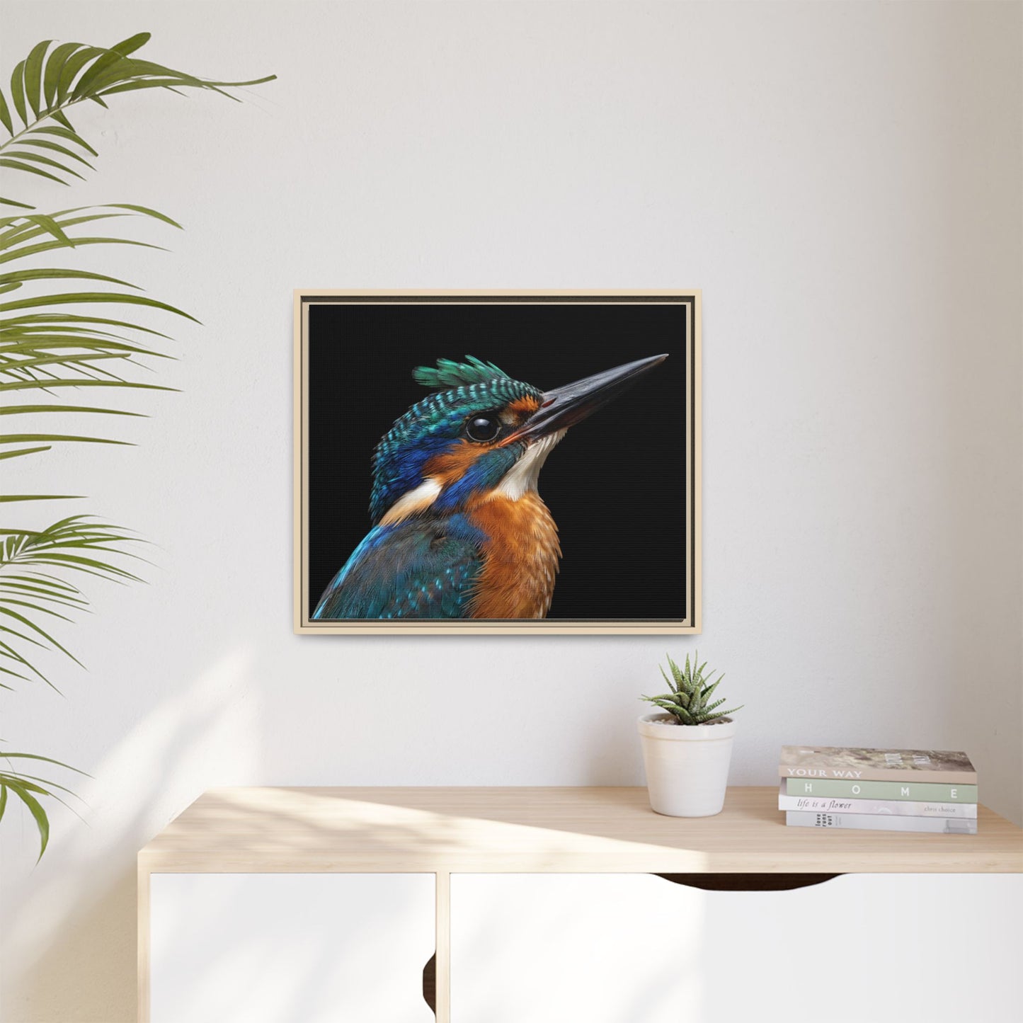 Framed Canvas Print — Malachite Kingfisher In Colour