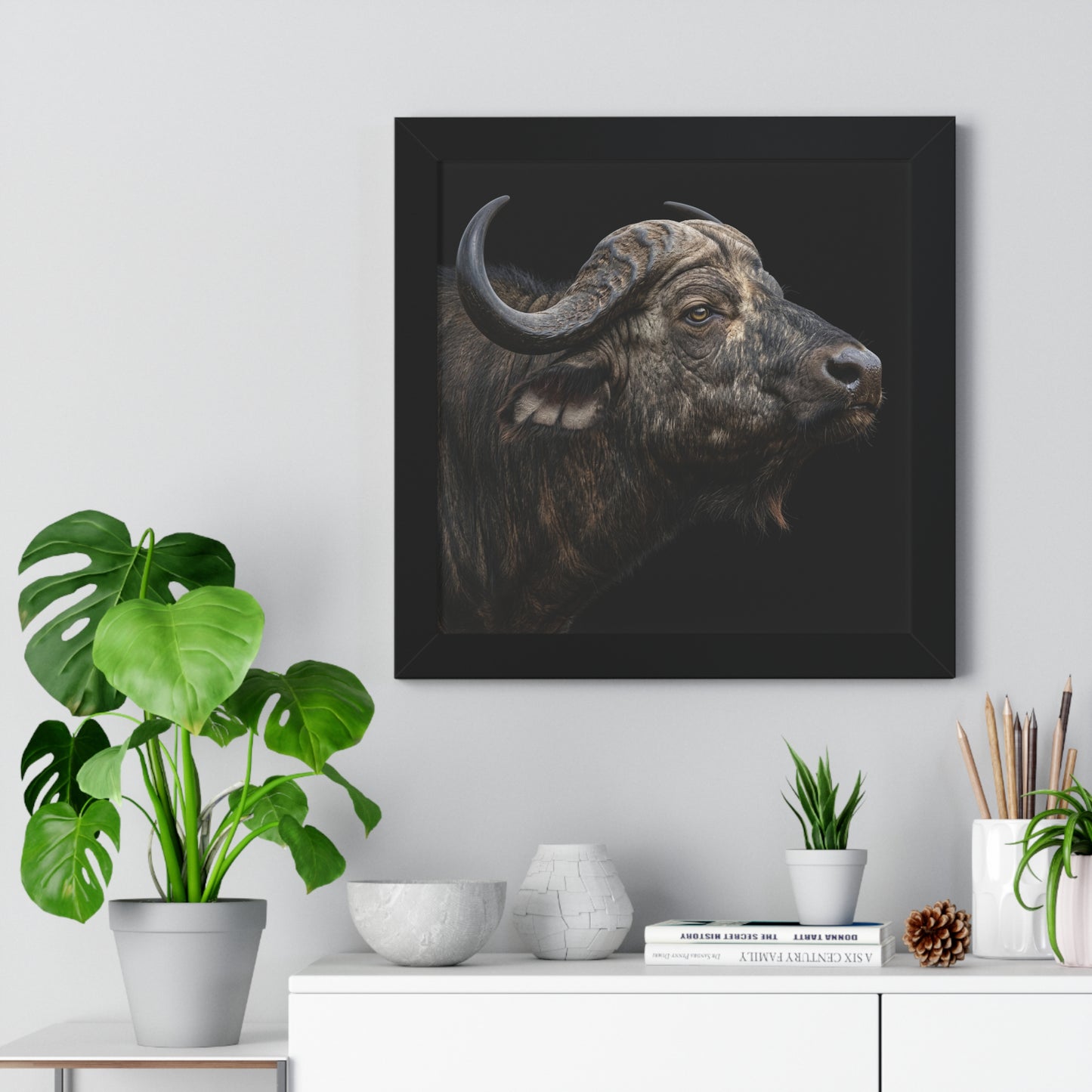 Framed Art Print – Cape Buffalo In Colour