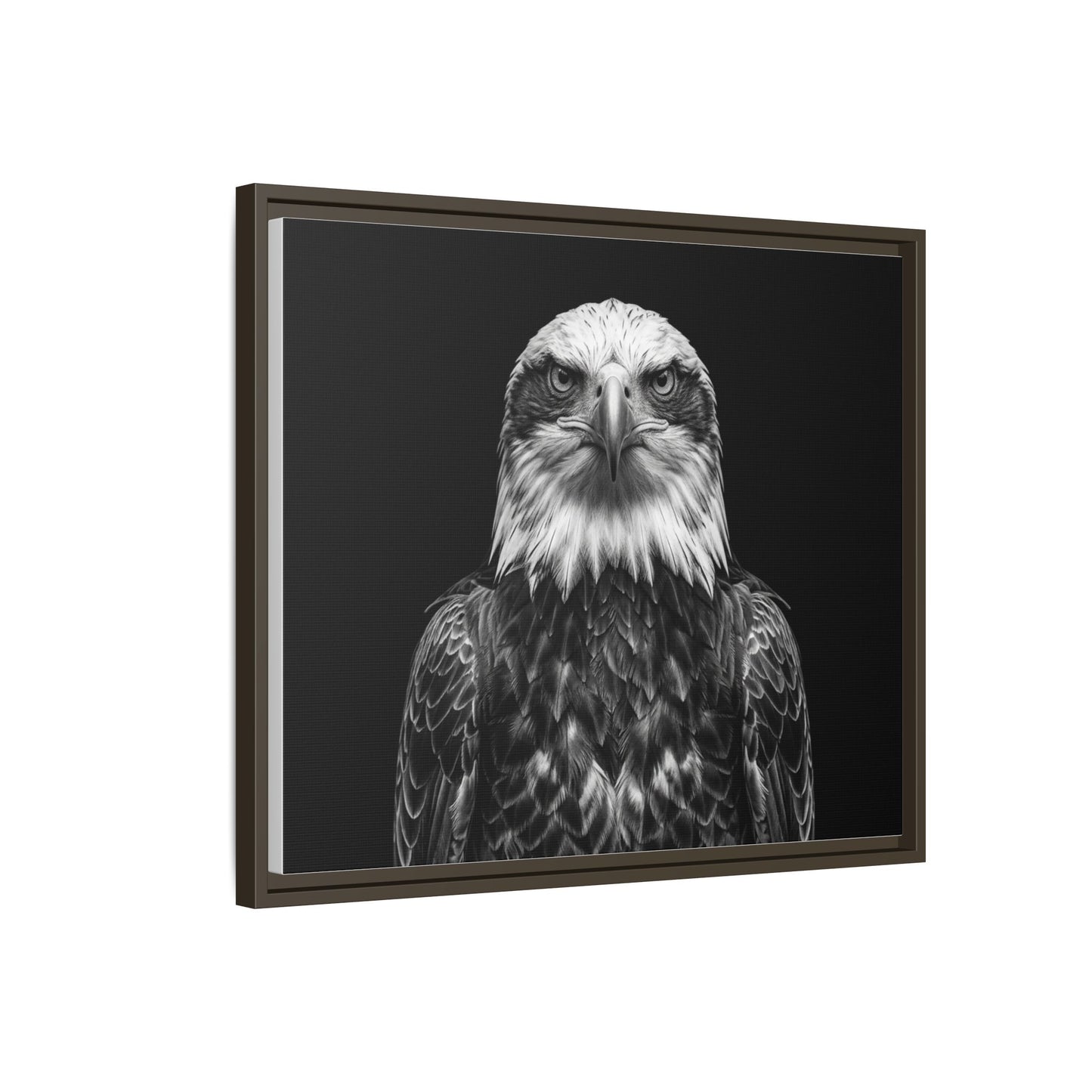 Framed Canvas Print — Fish Eagle In Black